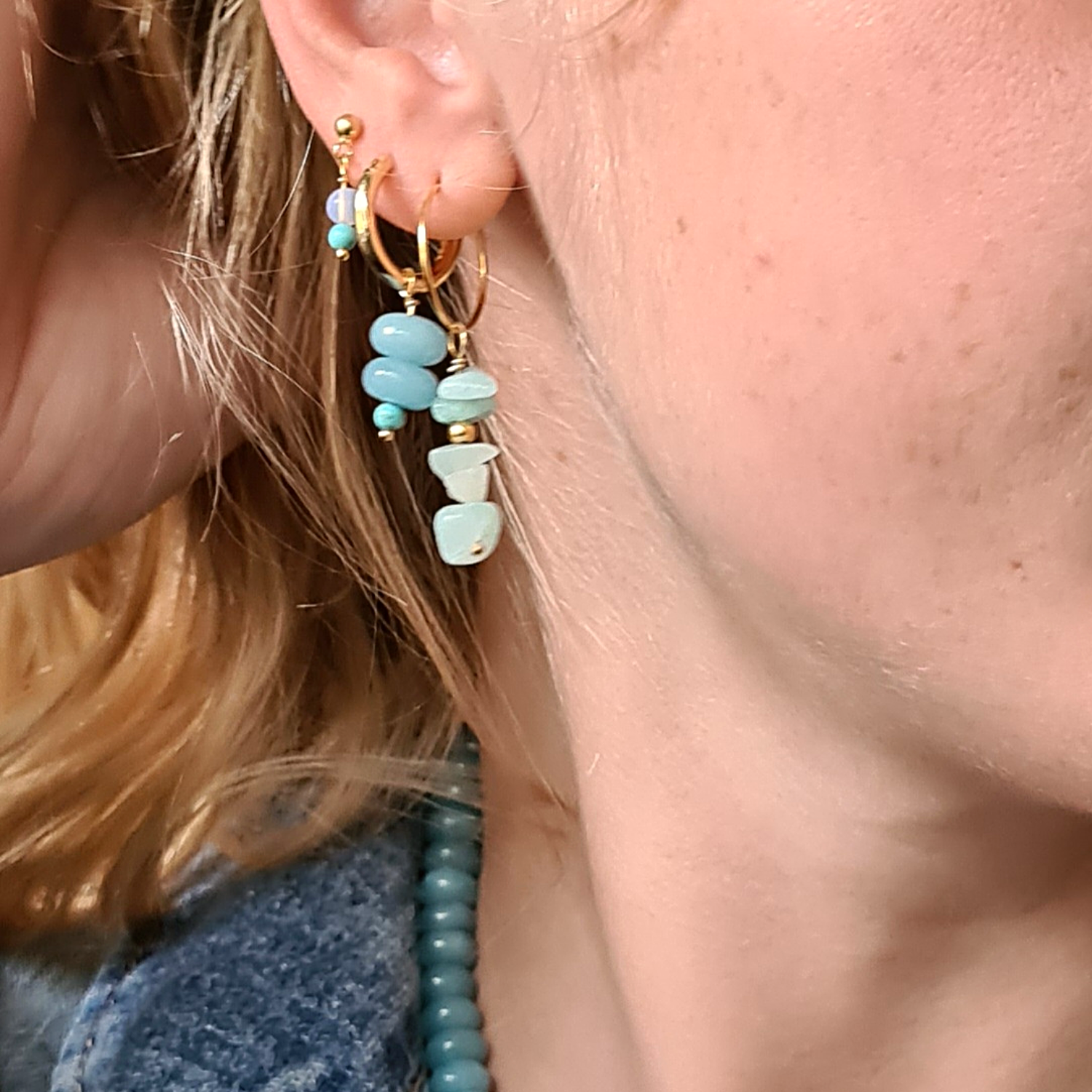 Oorbellen Angel Wings, amazoniet