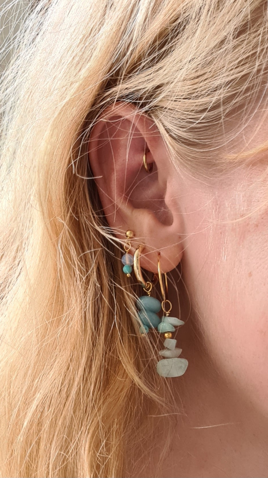 Oorbellen Angel Wings, amazoniet