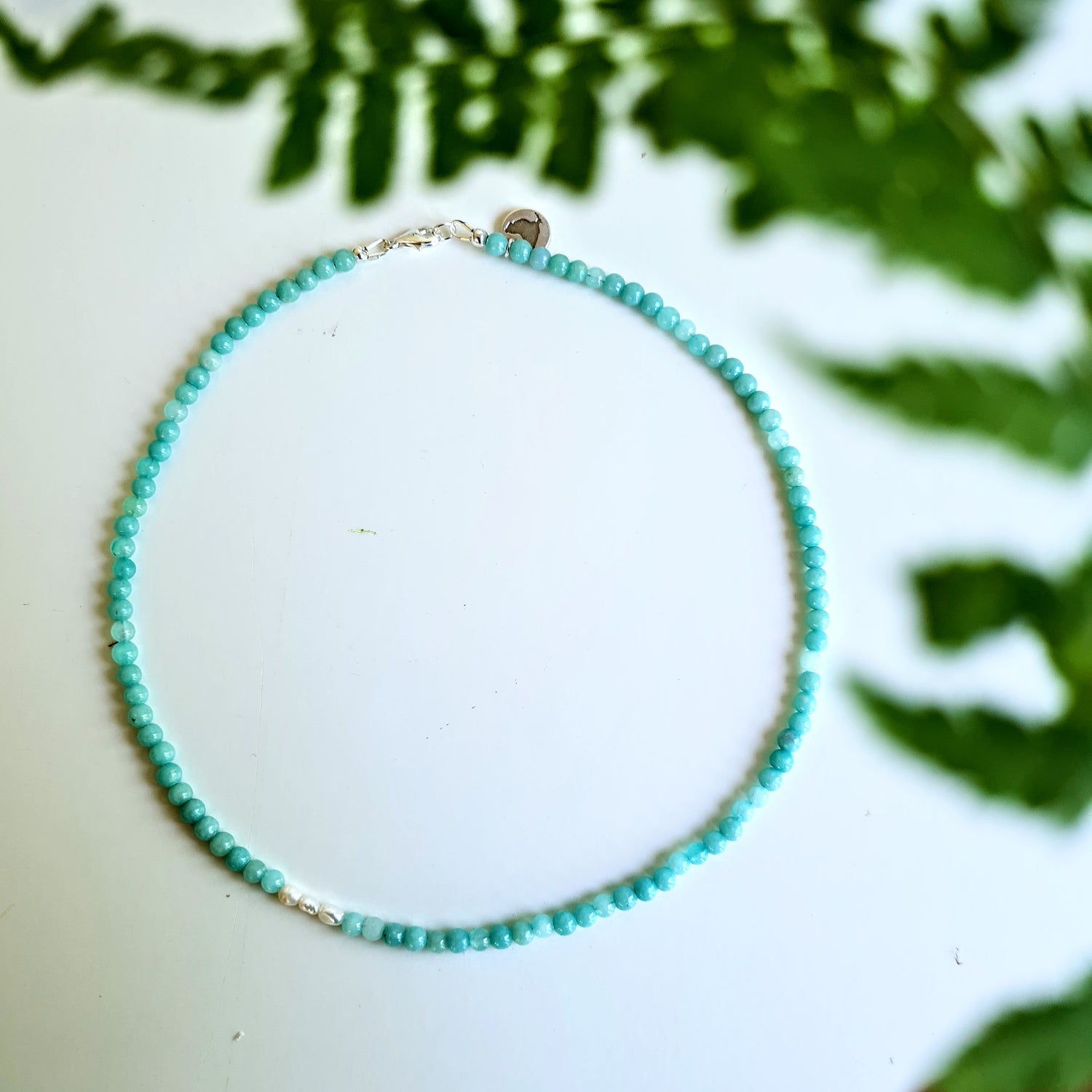 Ketting Together, amazoniet, parel