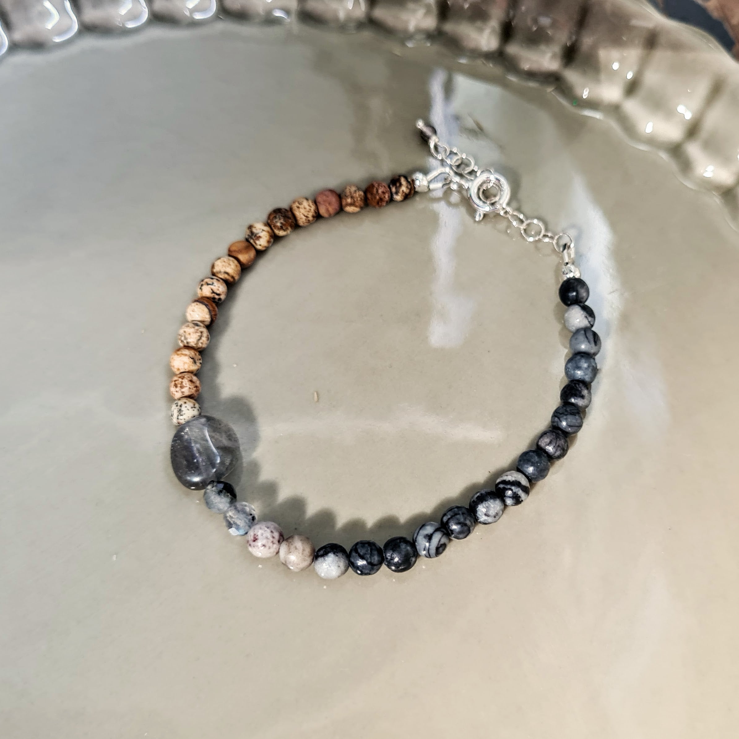 Armband Believe, zebra jaspis, picture jaspis