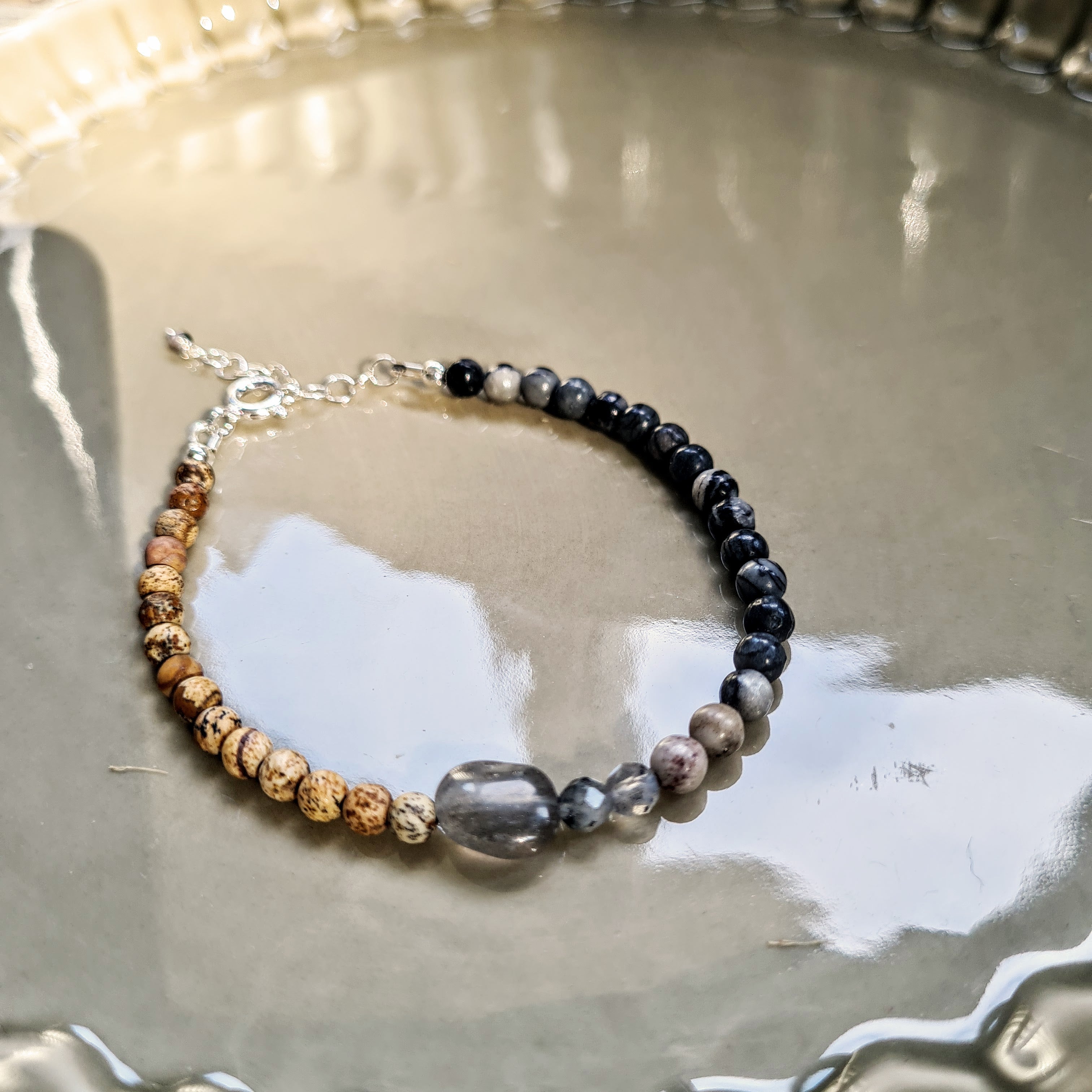 Armband Believe, zebra jaspis, picture jaspis