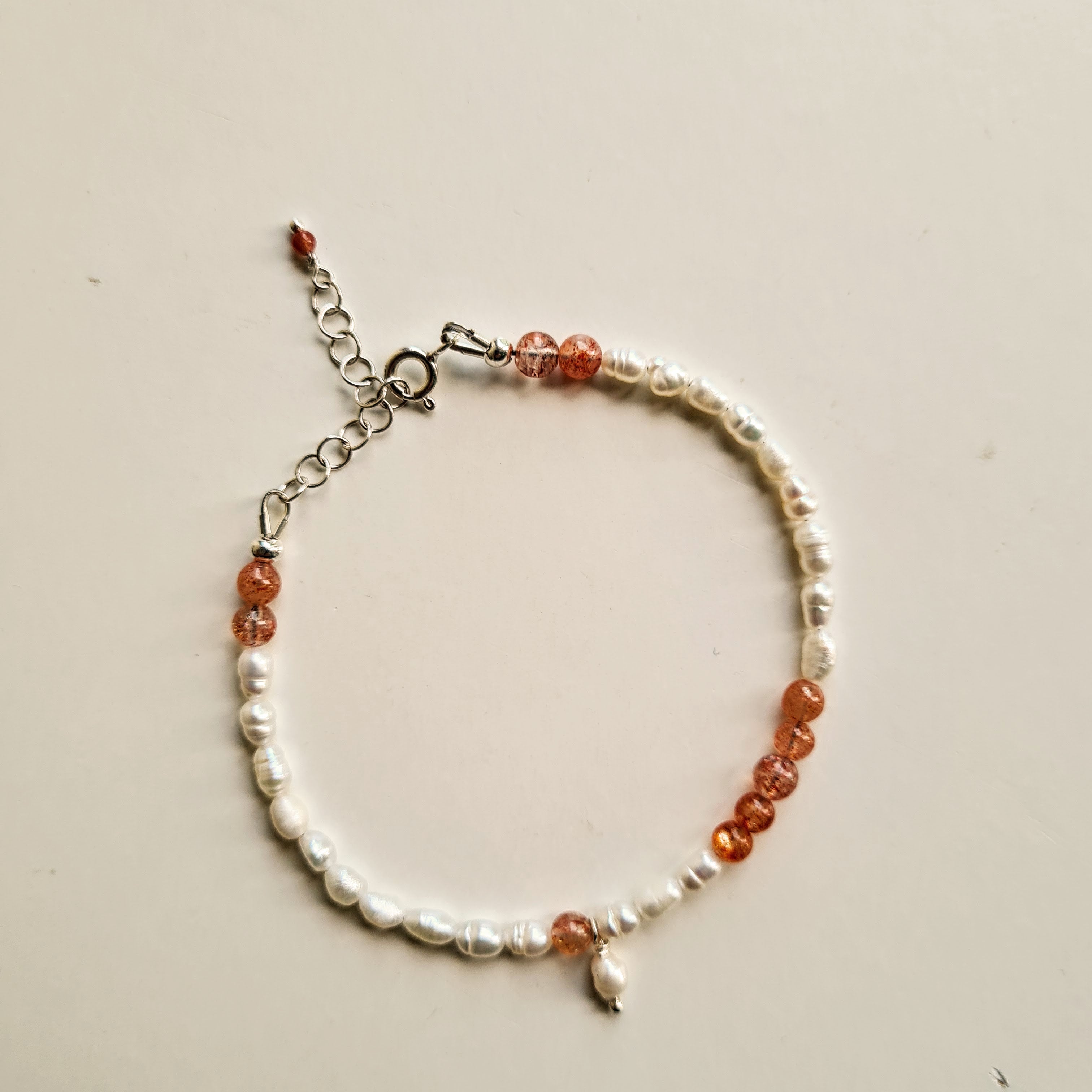 Armband Sunny Pearl, parel, zonnesteen