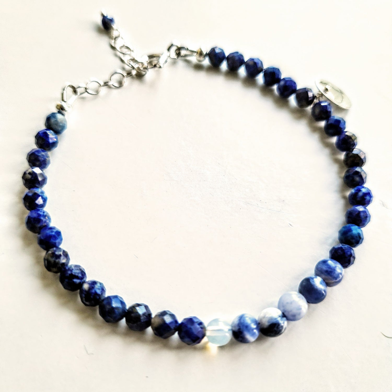 Enkelbandje Blue Wisdom, lapis lazuli, sodaliet, maansteen