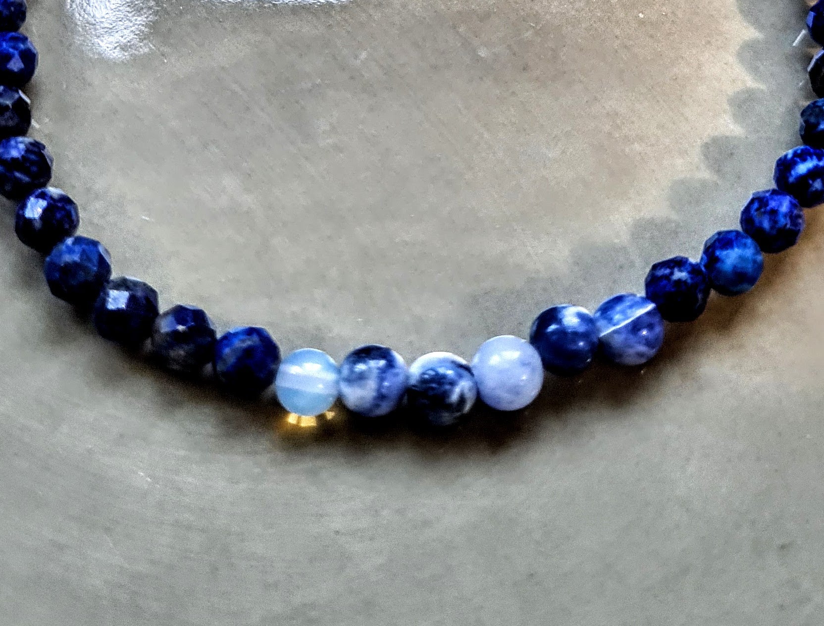 Enkelbandje Blue Wisdom, lapis lazuli, sodaliet, maansteen