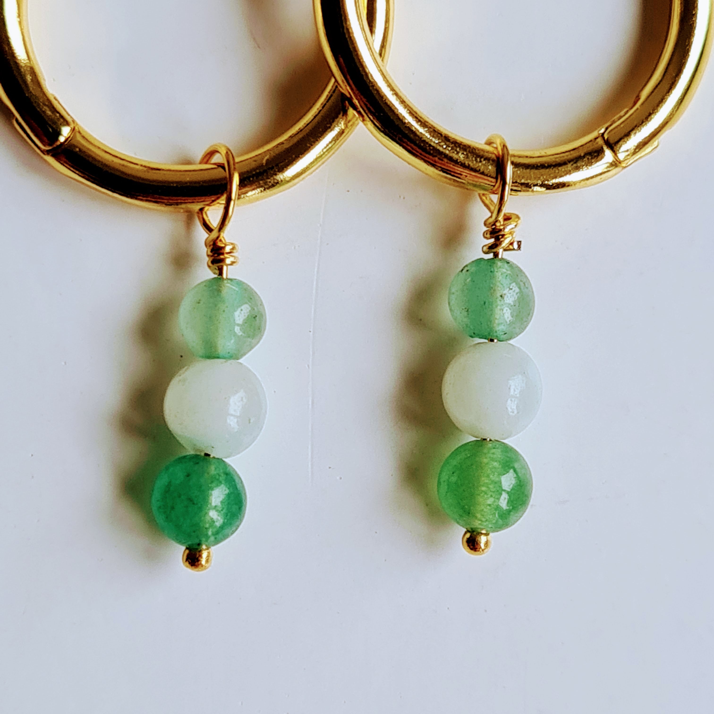 1 Oorring Green Flavours, aventurijn, amazoniet