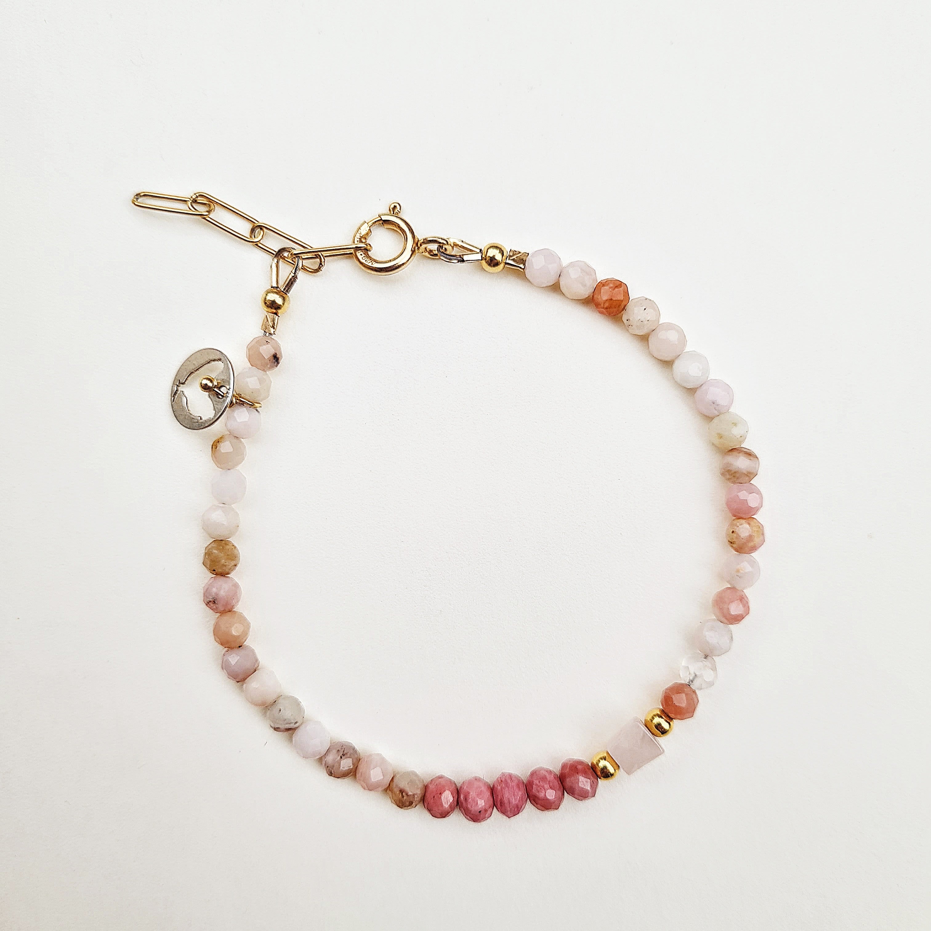 Armband Softly, opaal, rhodoniet, rozekwarts