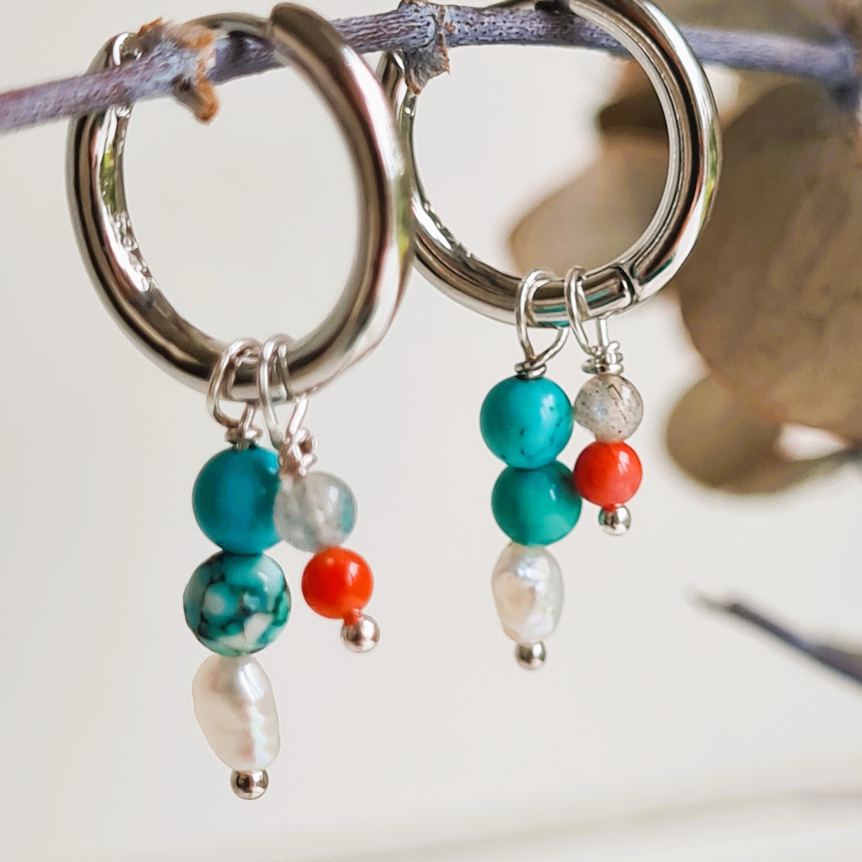 OOrbellen Cheeky Sisters, parel, koraal, turquoise magnesiet
