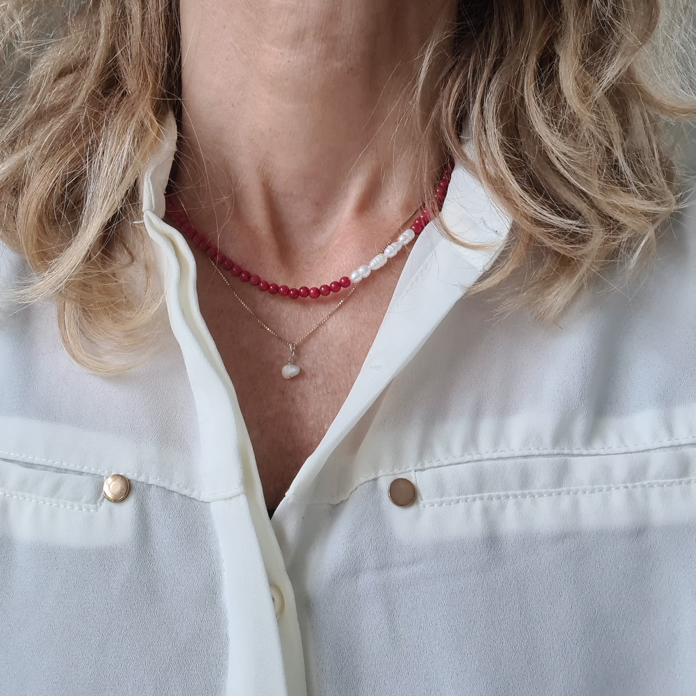 Ketting Heartbeat, parel en koraal