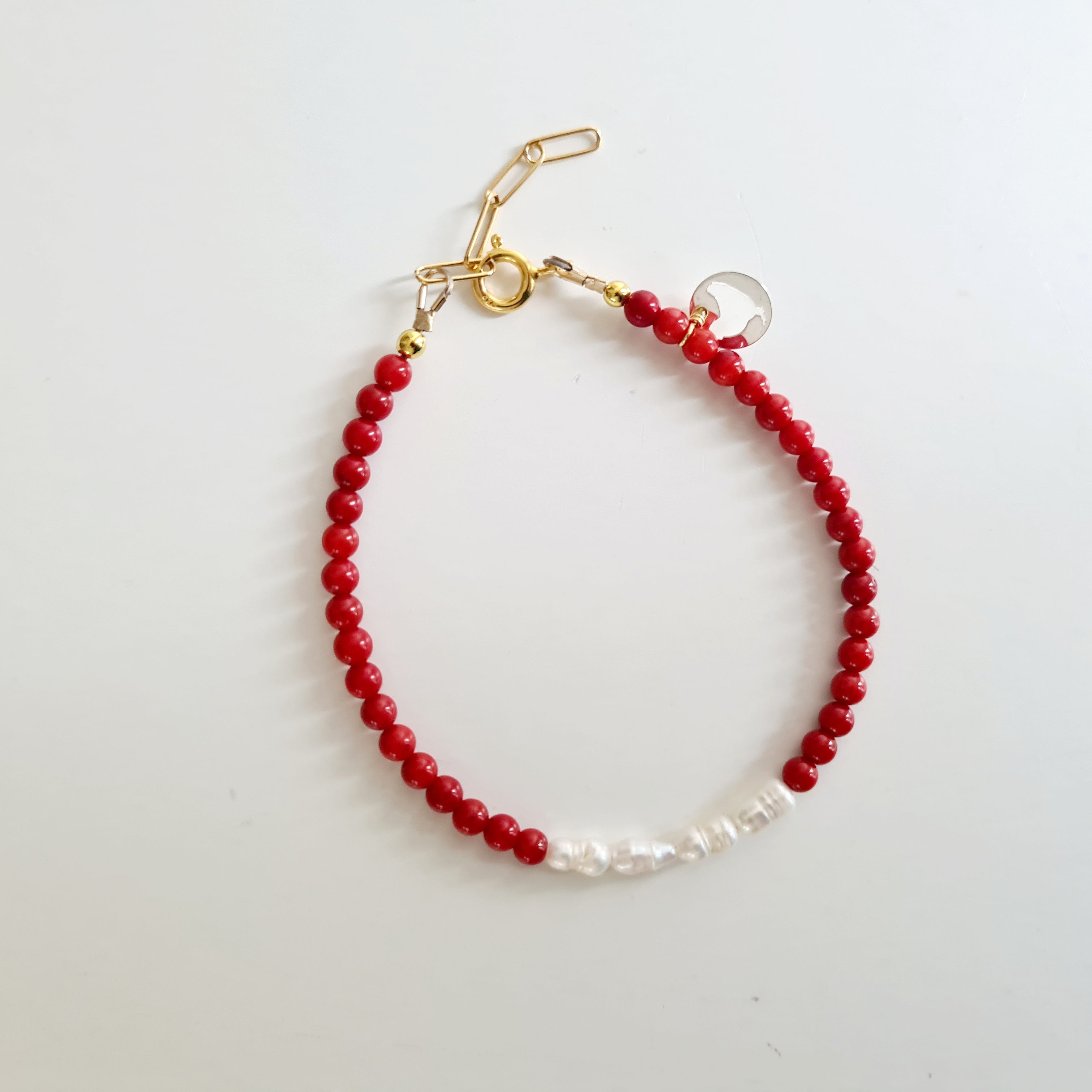 Armband Bonfire, parel en koraal