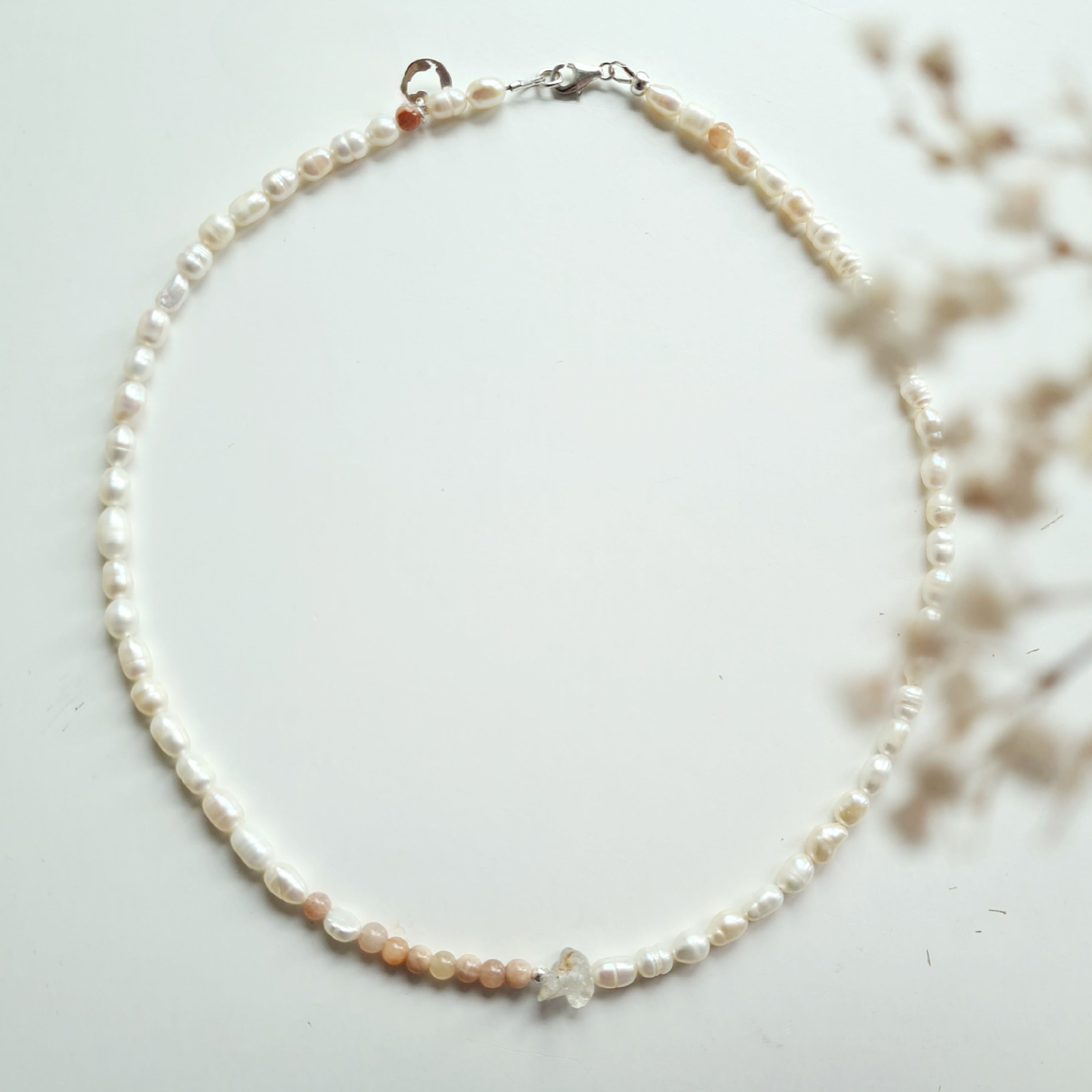 Ketting Pearl Delight, parel, zonnesteen