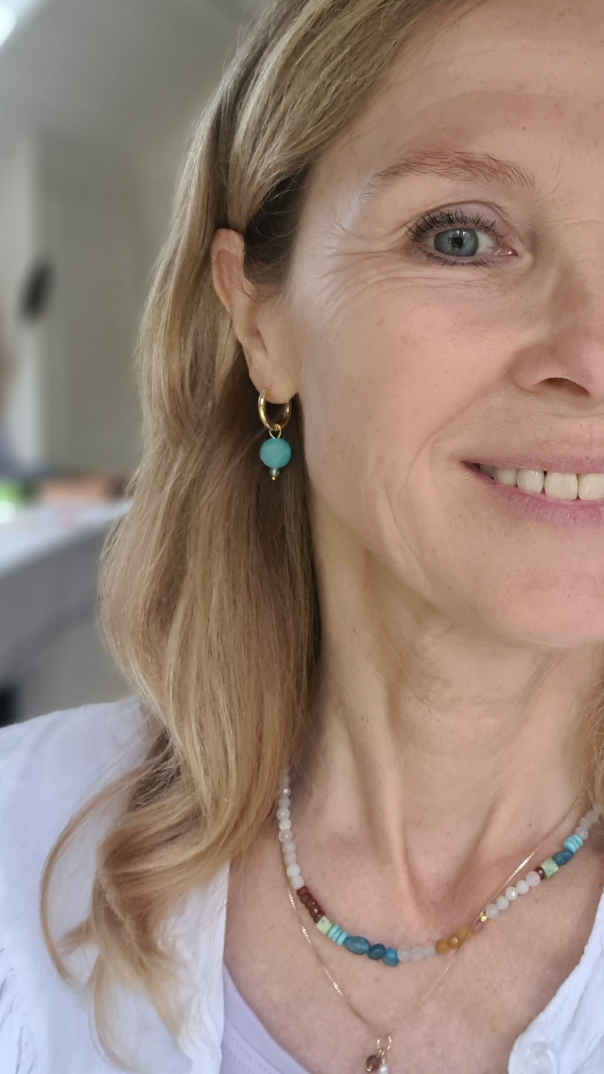 Oorbellen Blue Eyes, amazoniet, apatiet