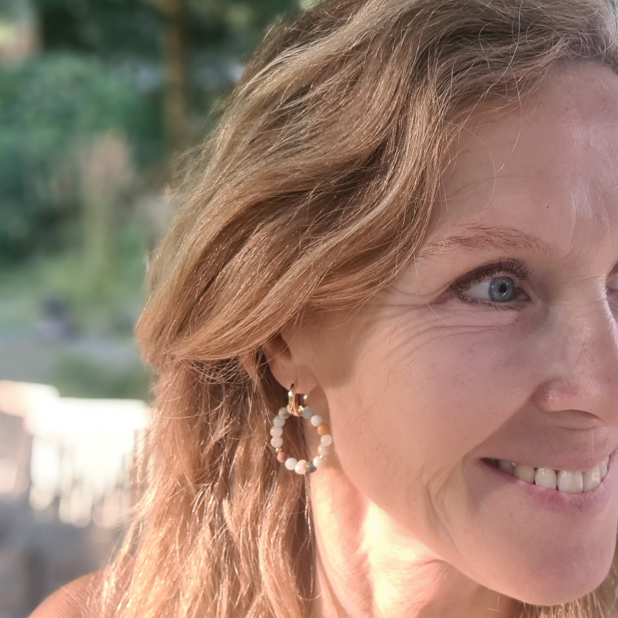 Oorbellen Liefde & Vriendschap, amazoniet, parel