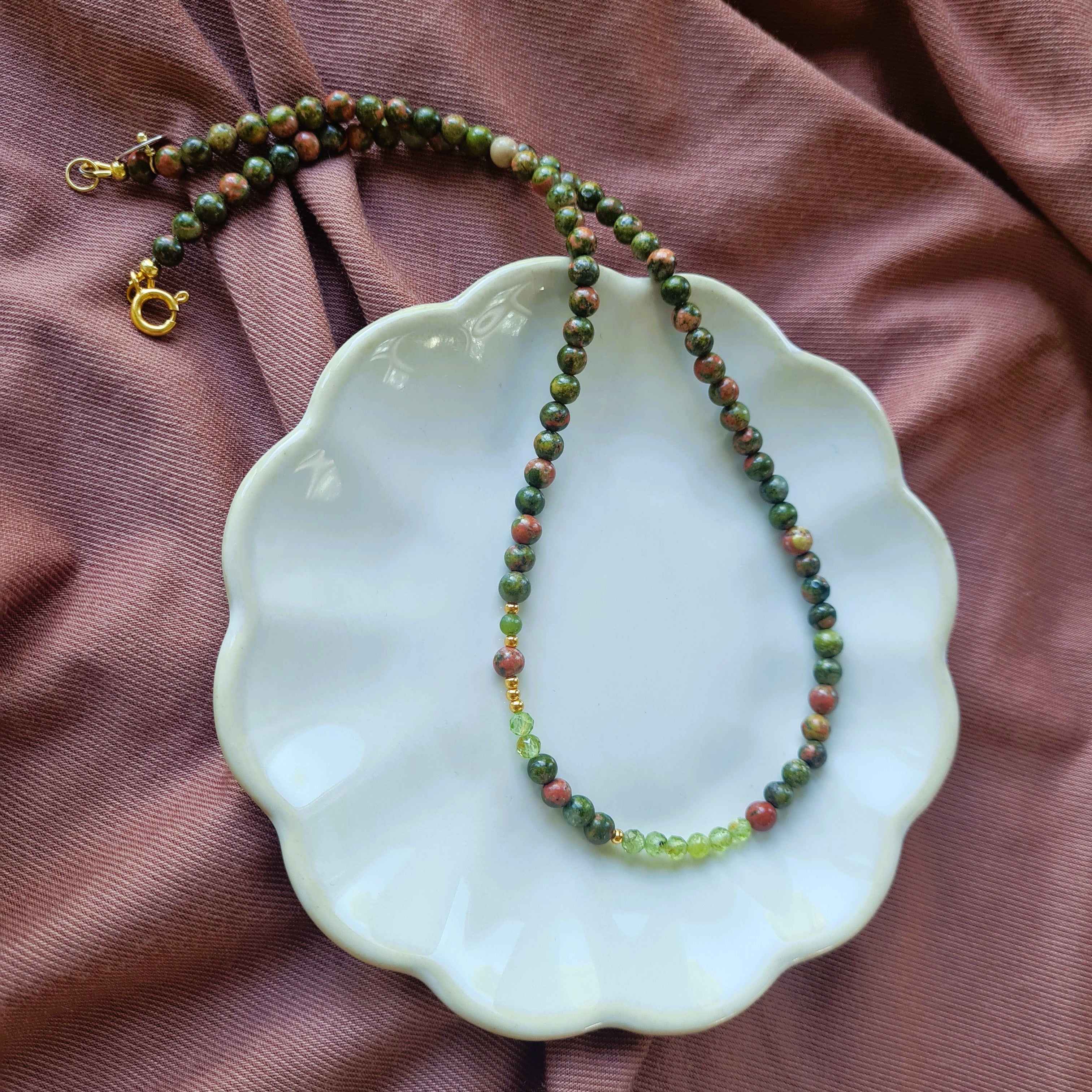 Ketting Autumn Green, unakiet, peridoot