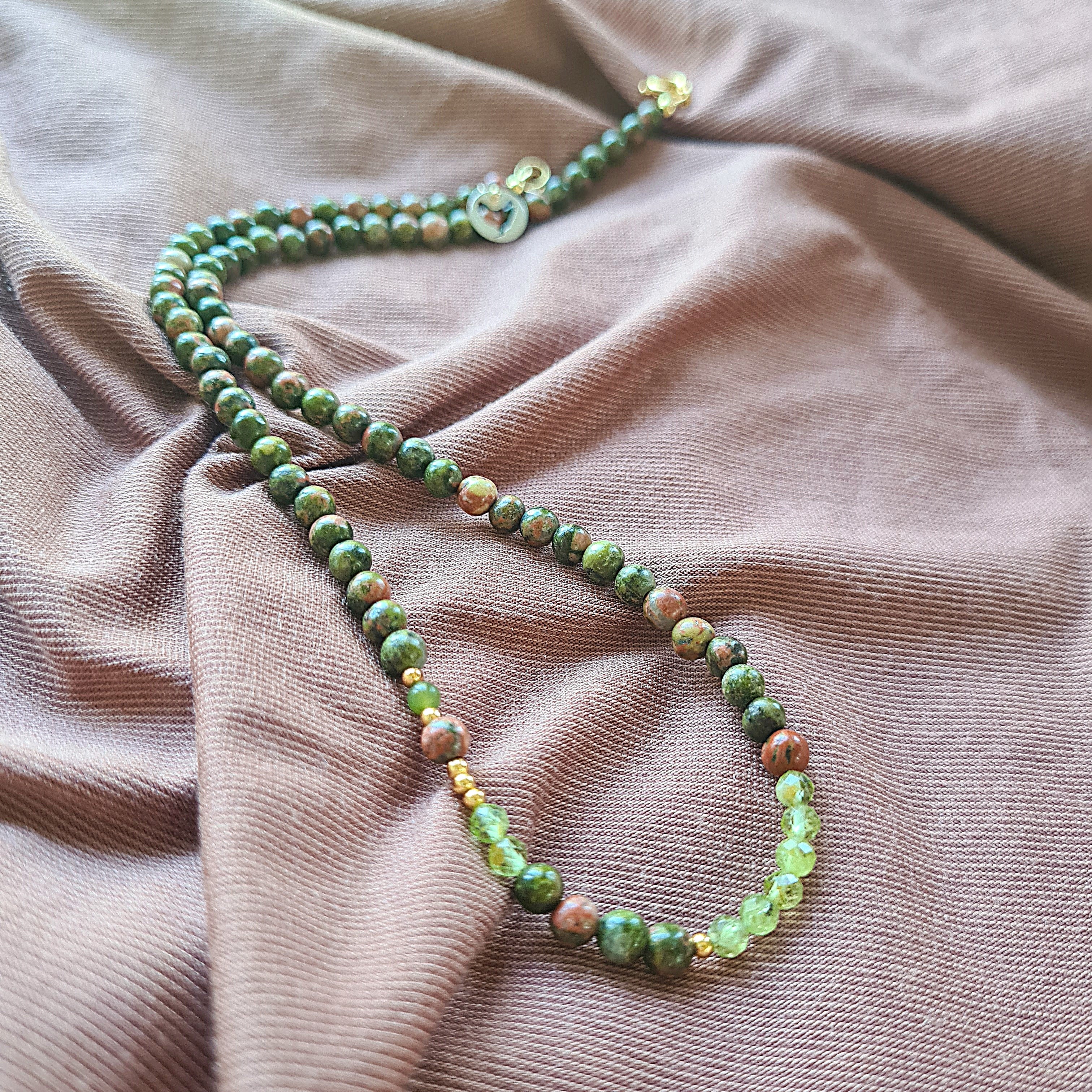 Ketting Autumn Green, unakiet, peridoot
