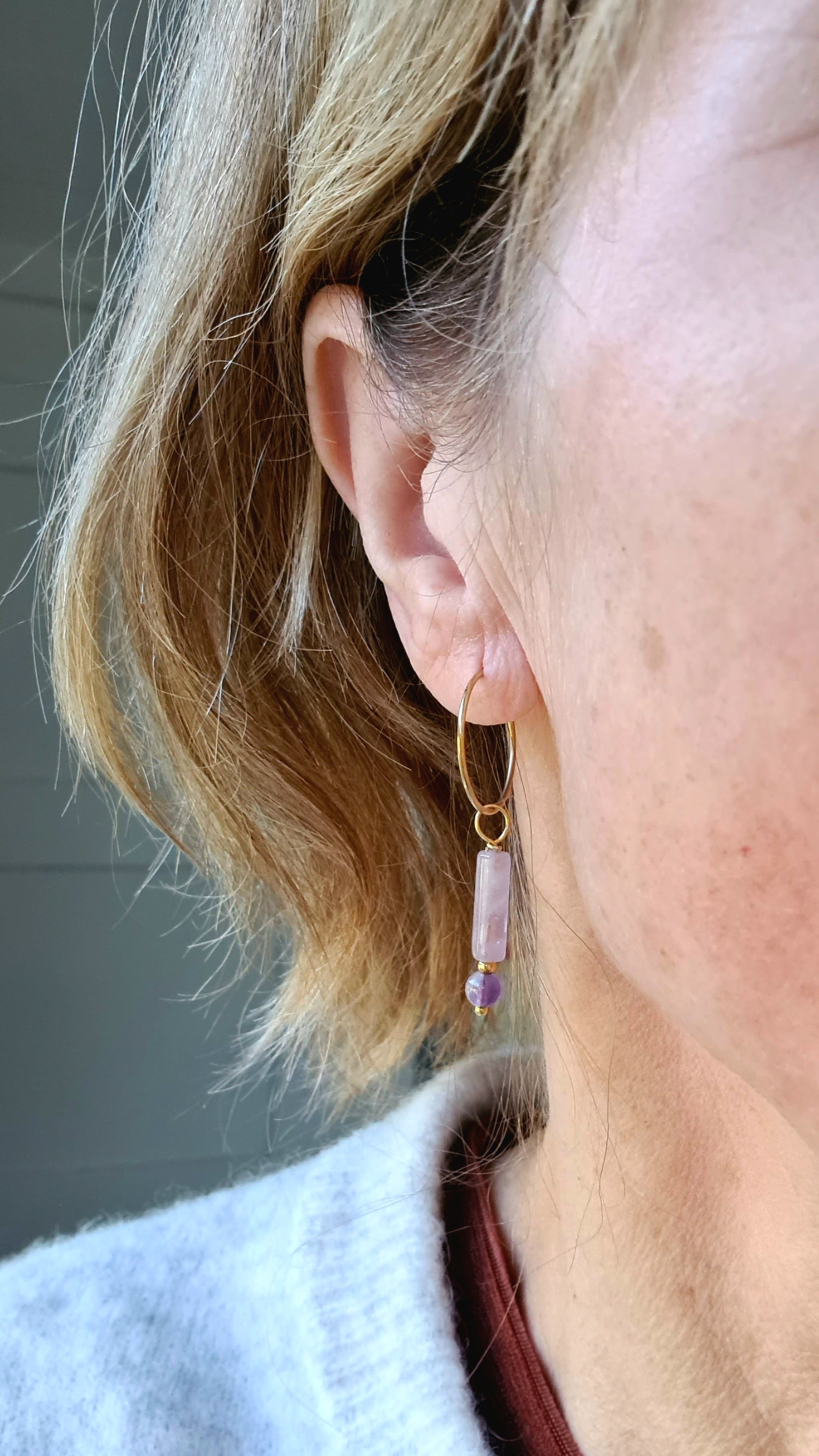 Oorbellen My friend, amethist