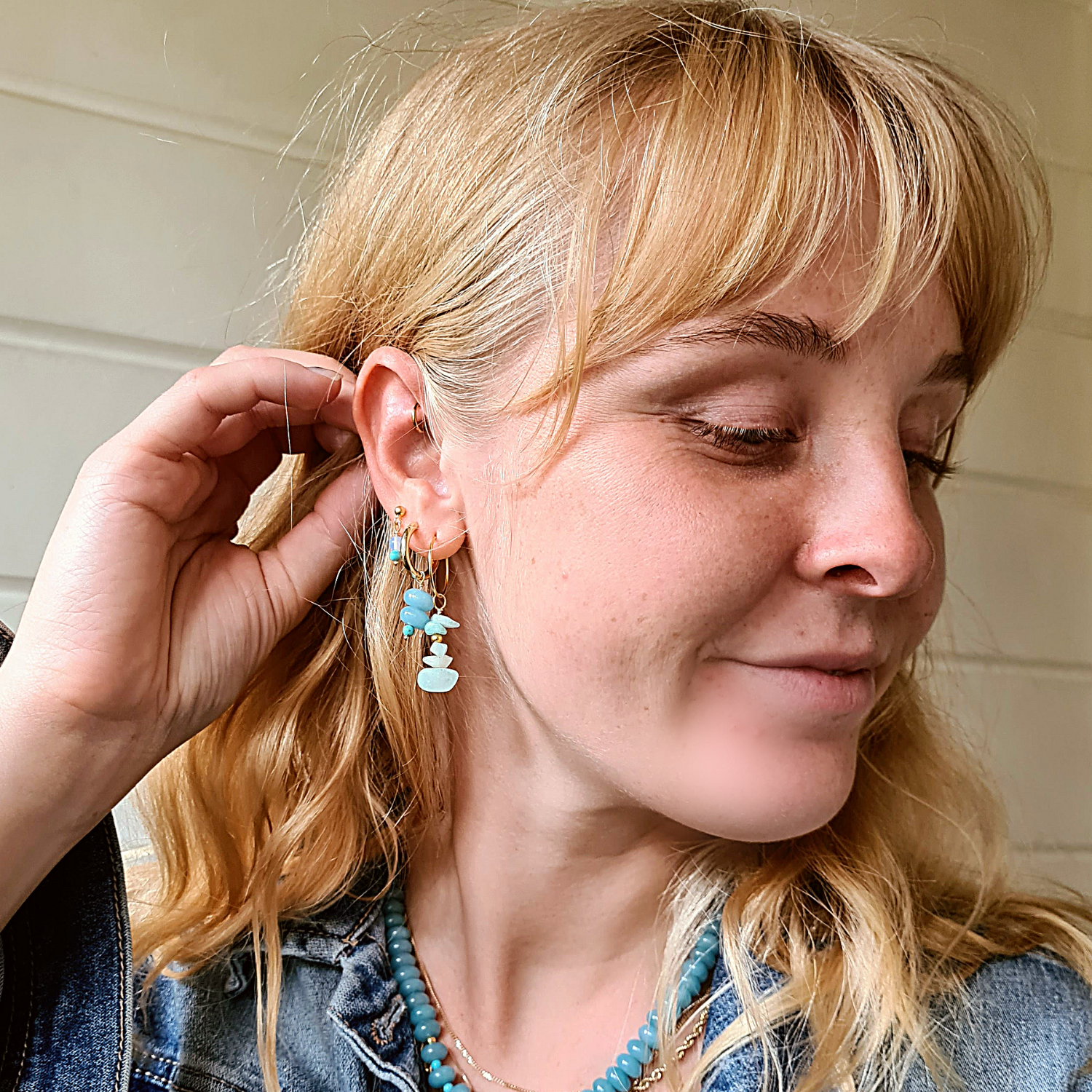 Oorbellen Angel Wings, amazoniet