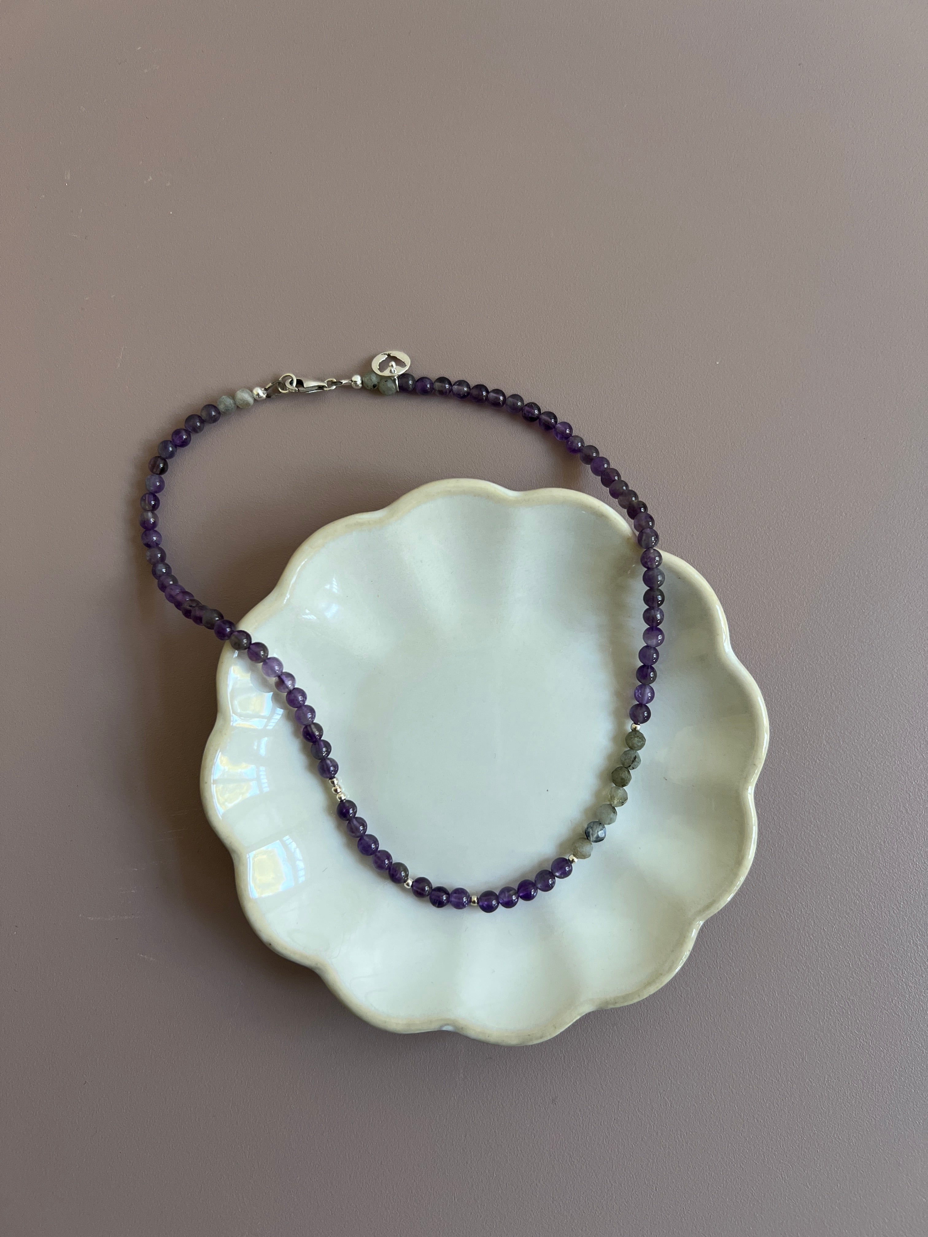 Ketting You&Me, amethist, labradoriet