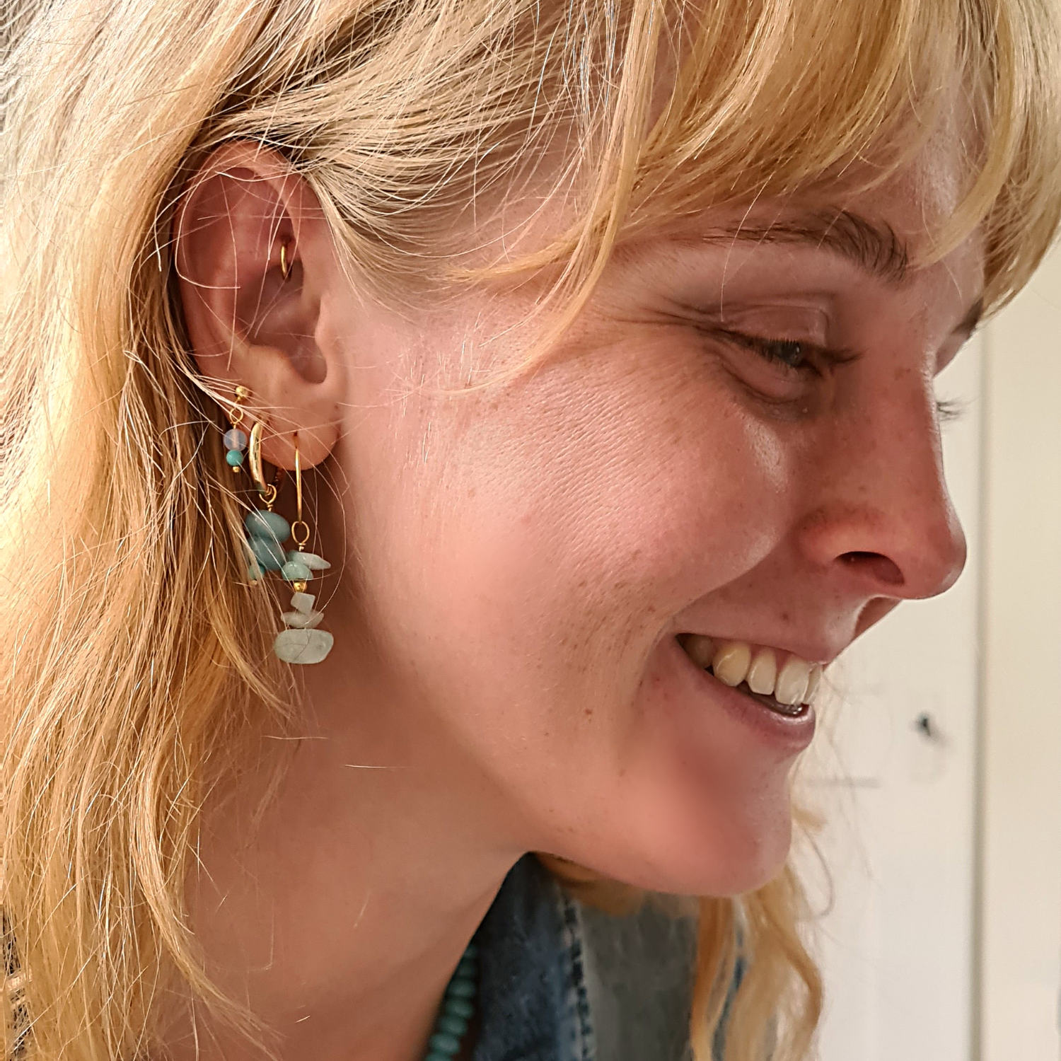 Oorbellen Angel Wings, amazoniet