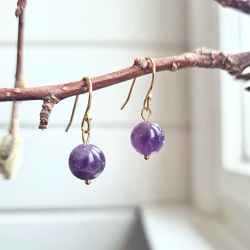 1 Oorringbedel Strong Violet, amethist