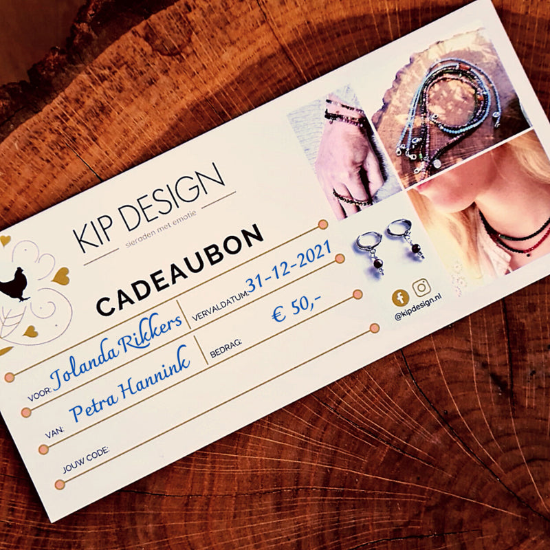 Kip design cadeaubon