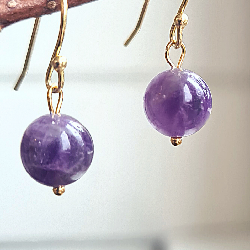 1 Oorringbedel Strong Violet, amethist