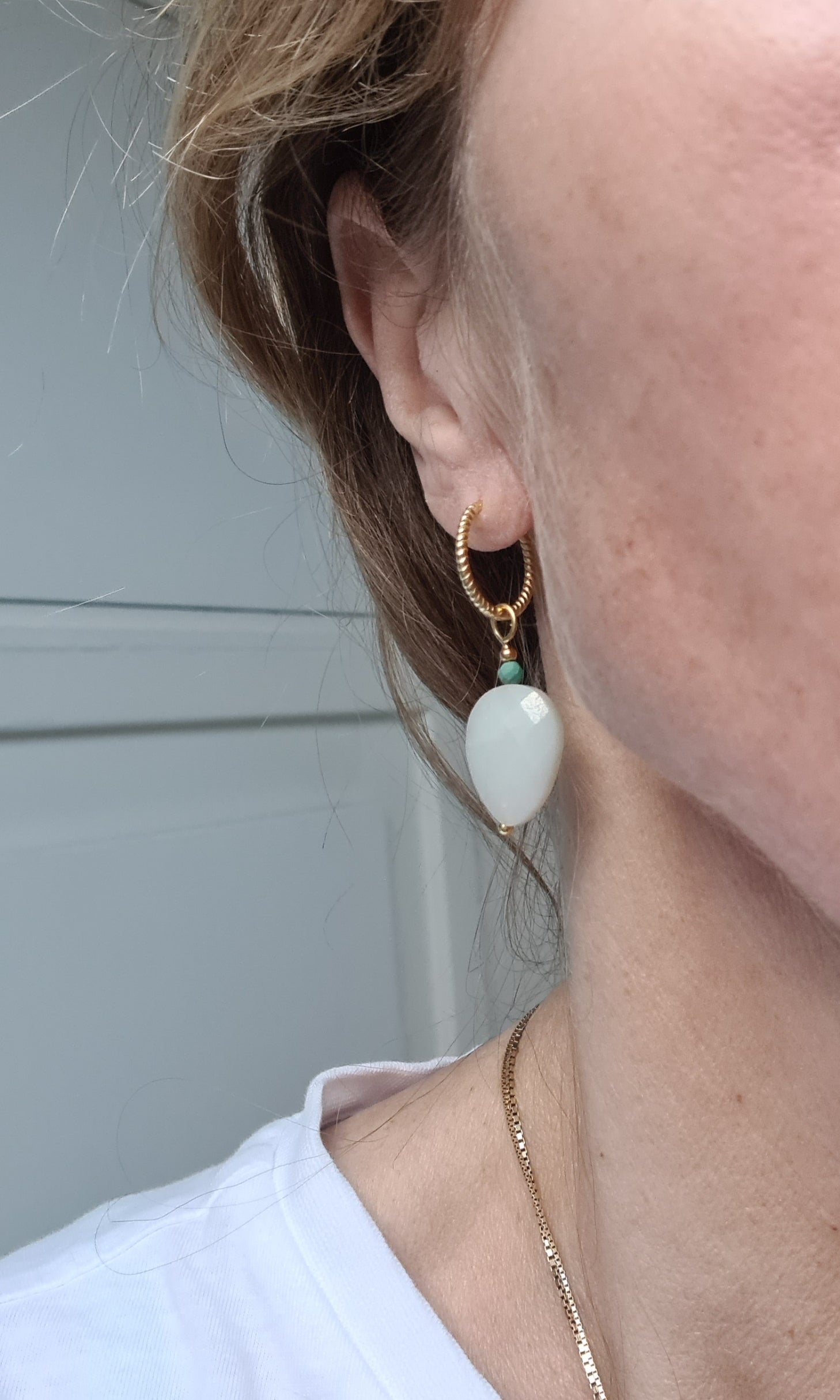 Oorbellen Hopeful, amazoniet, magnesiet