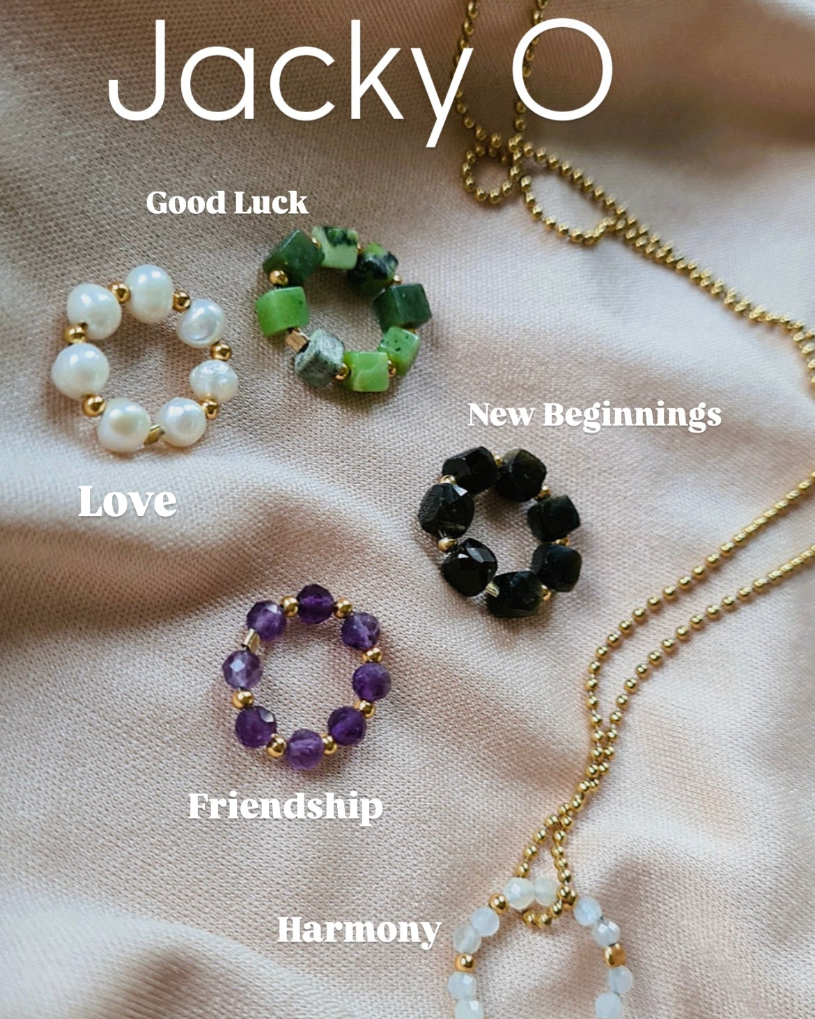 1 Jacky-O Bedel New Beginnings, zwart-groene obsidiaan