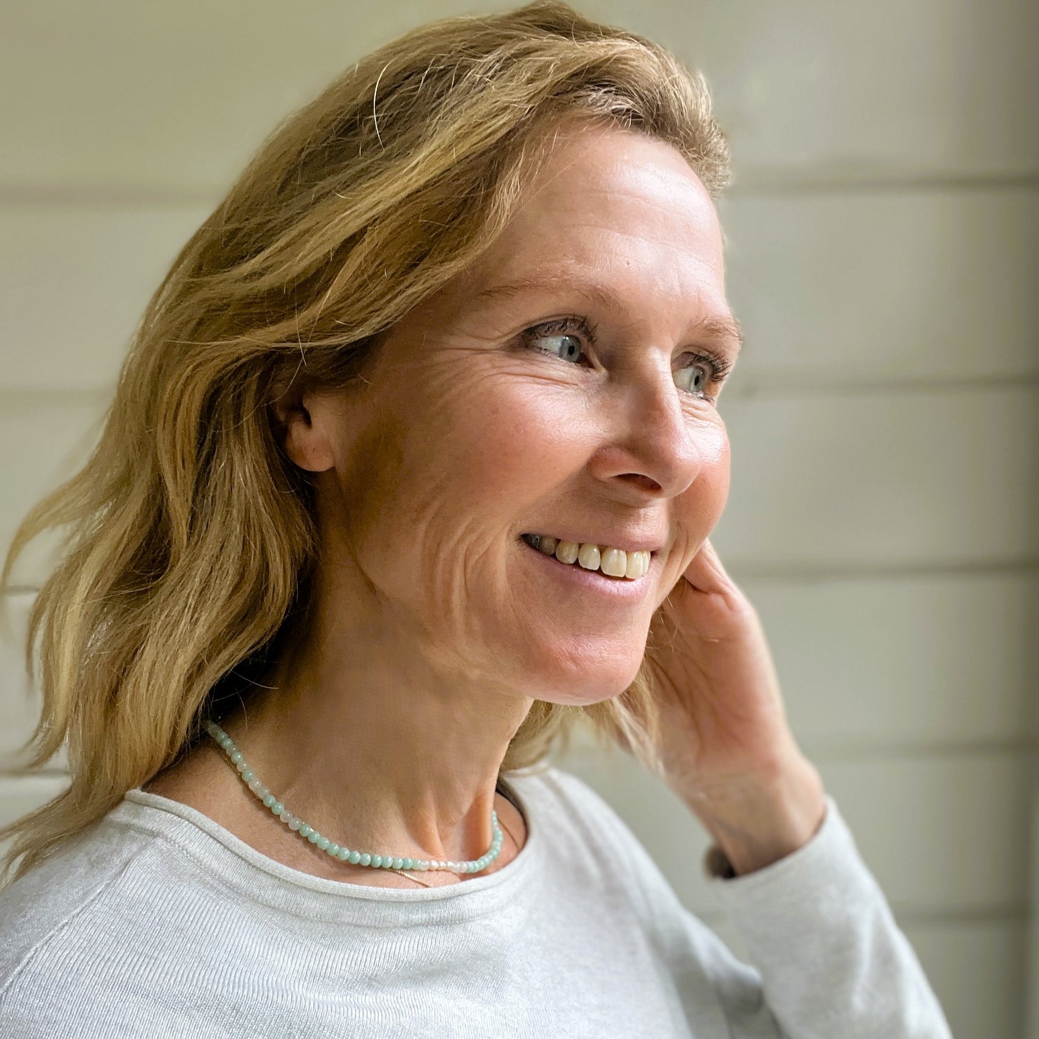 Ketting Together, amazoniet, parel