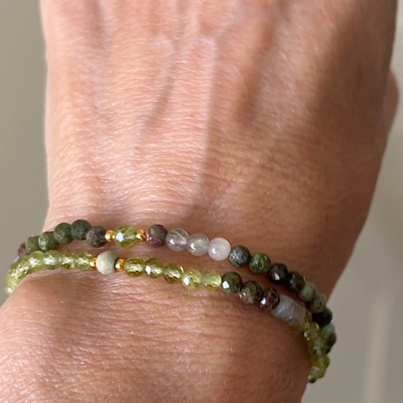 Armband Let Go, peridoot, unakiet, labradoriet