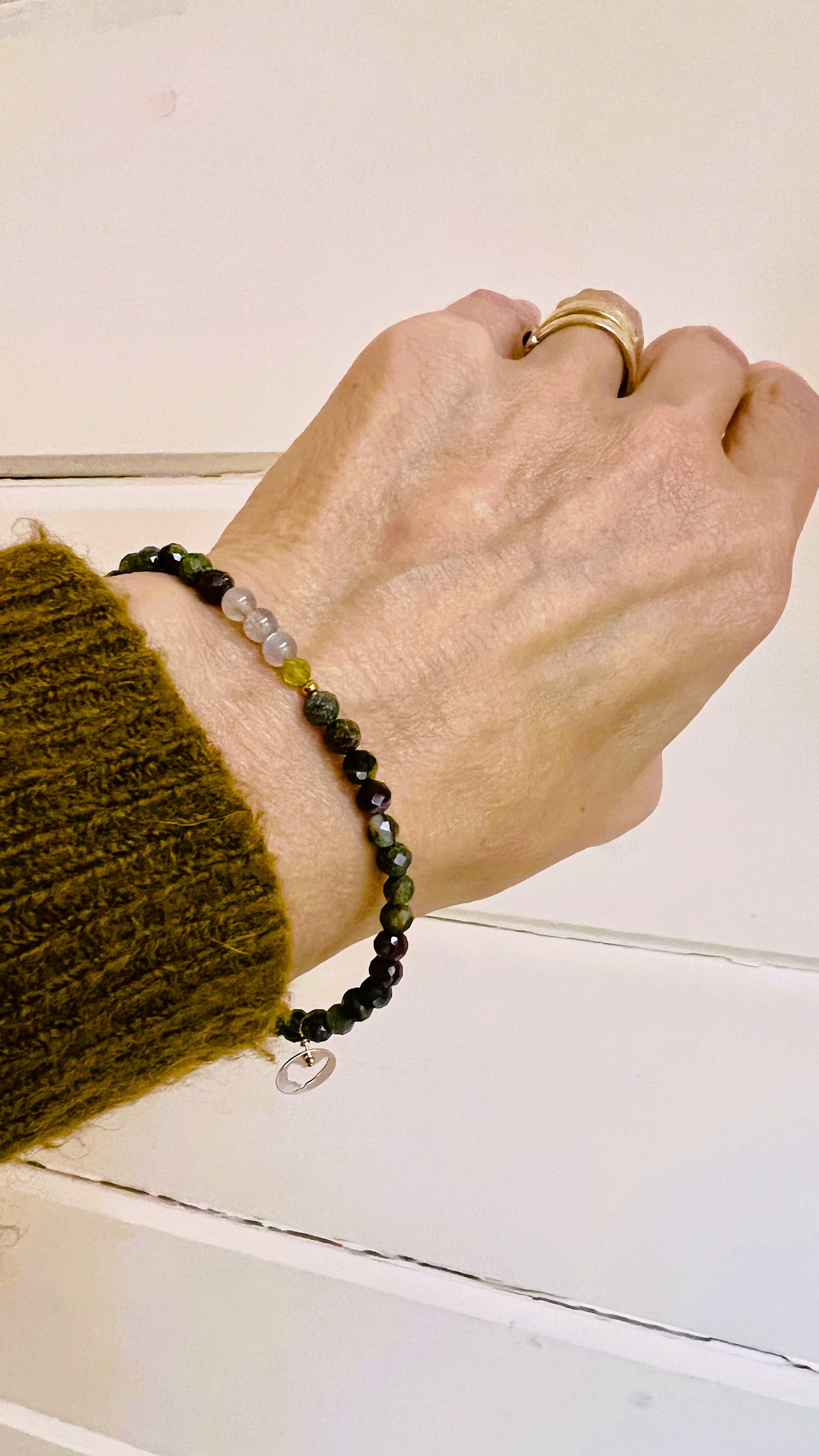 Armband Forest, drakenbloedsteen, peridoot