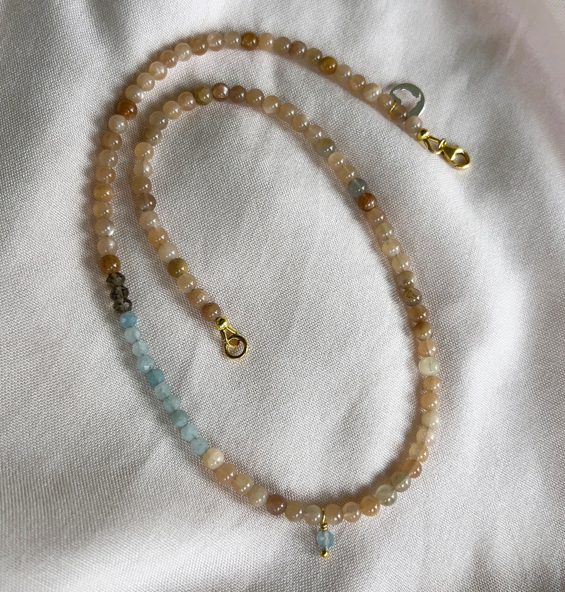 Ketting Nude Bliss, aventurijn en aquamarijn