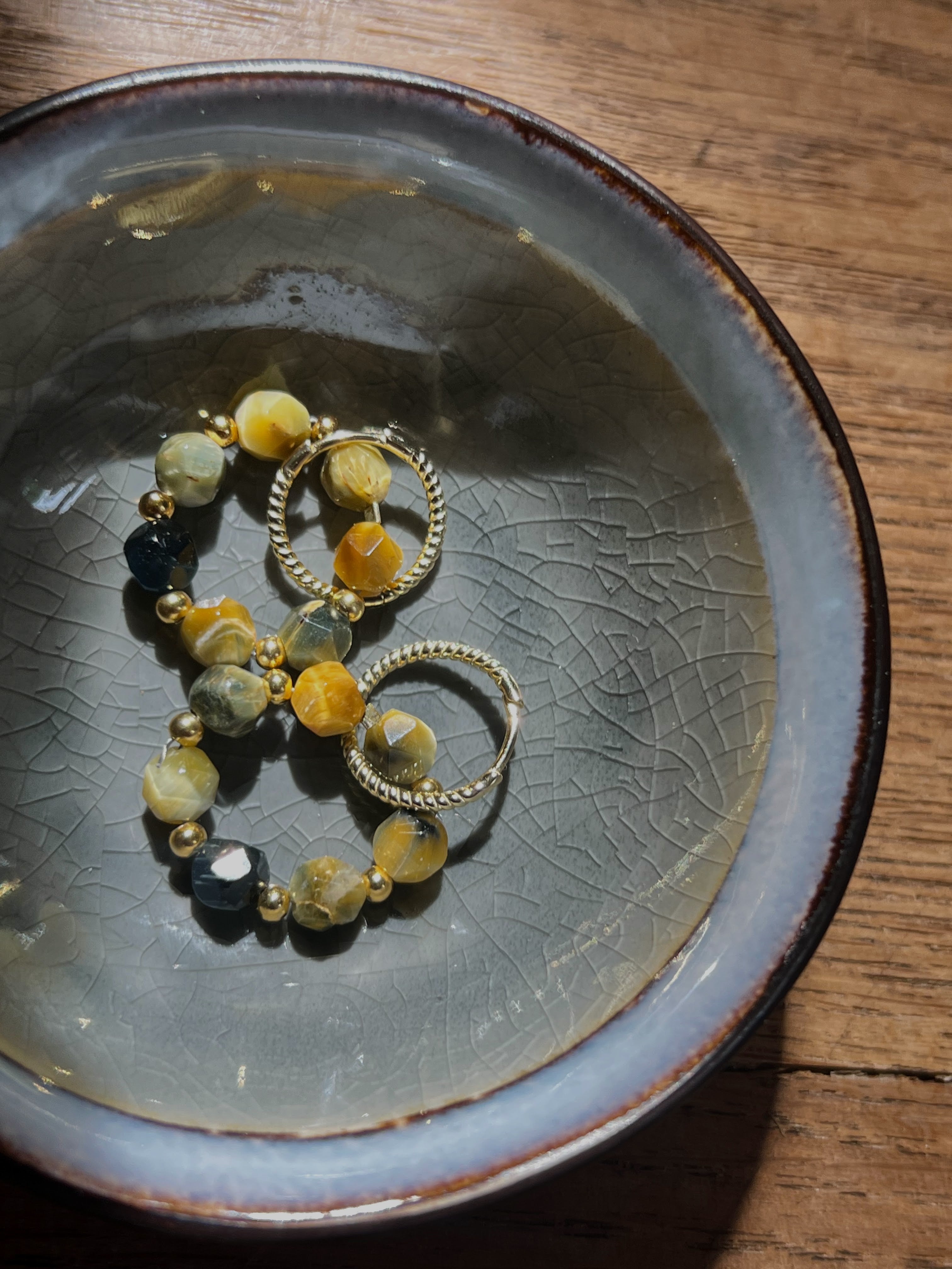 Oorbellen Pure Joy, tijgeroog