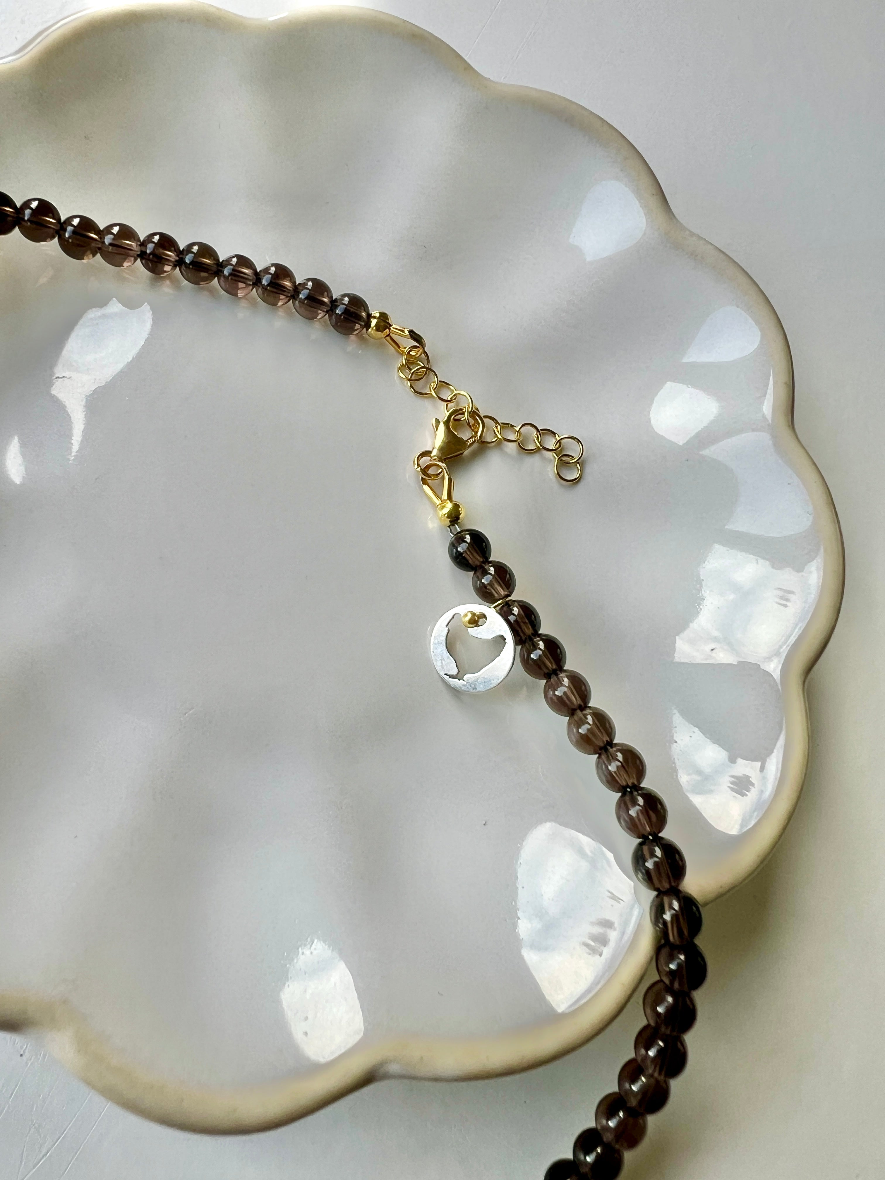 Ketting Ontspanning & Veerkracht, rookkwarts, lila jade