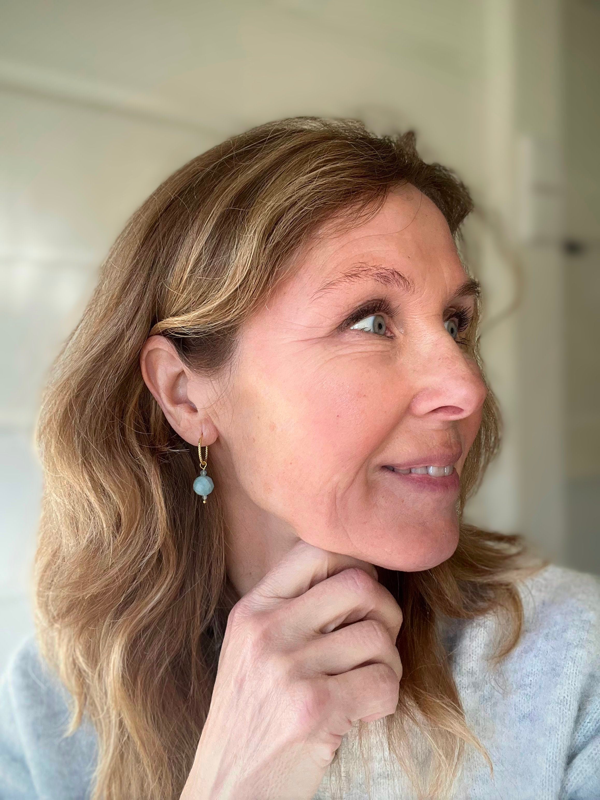 Oorbellen Clear Sky, amazoniet, apatiet, aquamarijn