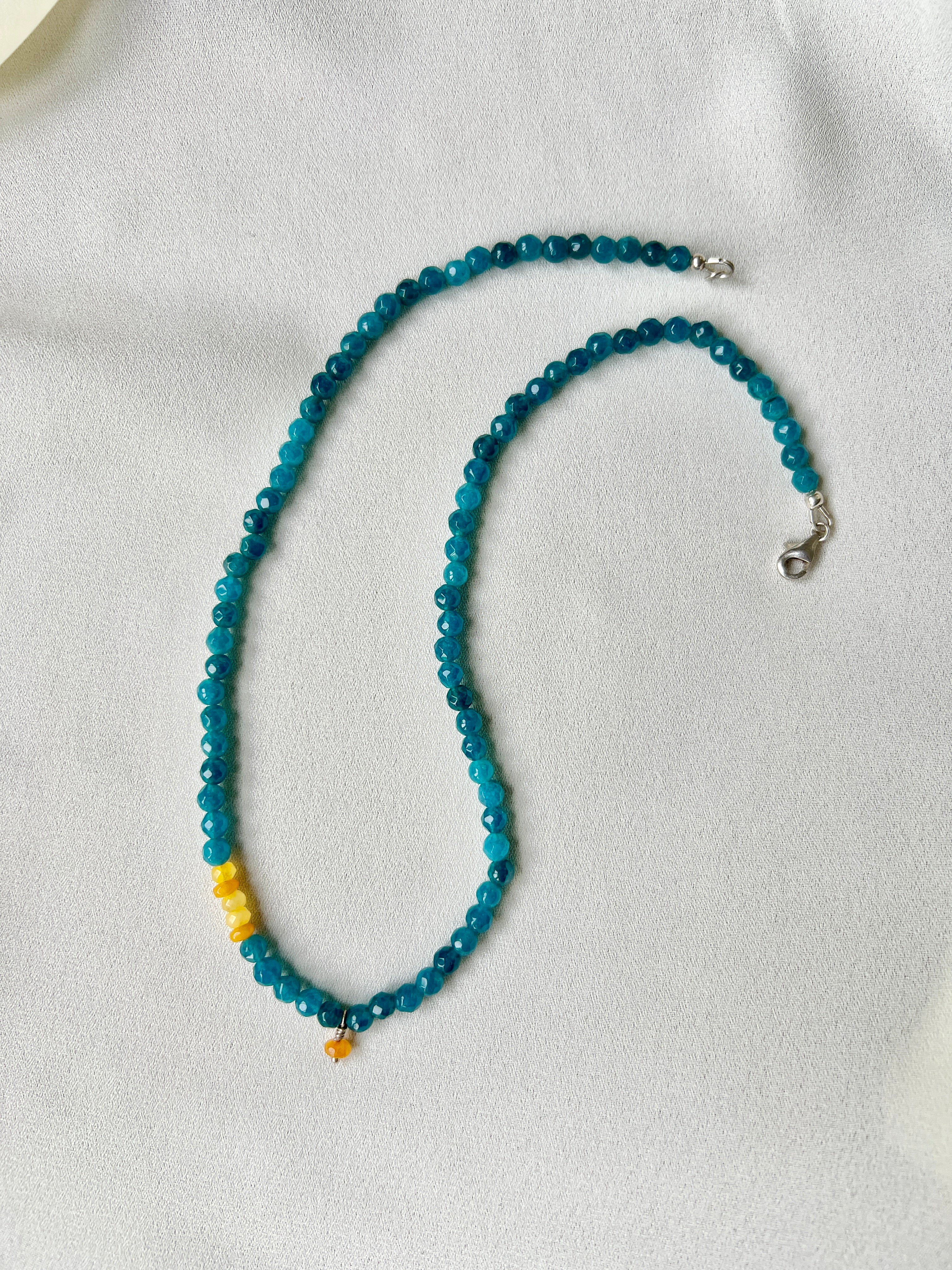 Ketting Sunny Dreams, turquoise jade en gele agaat