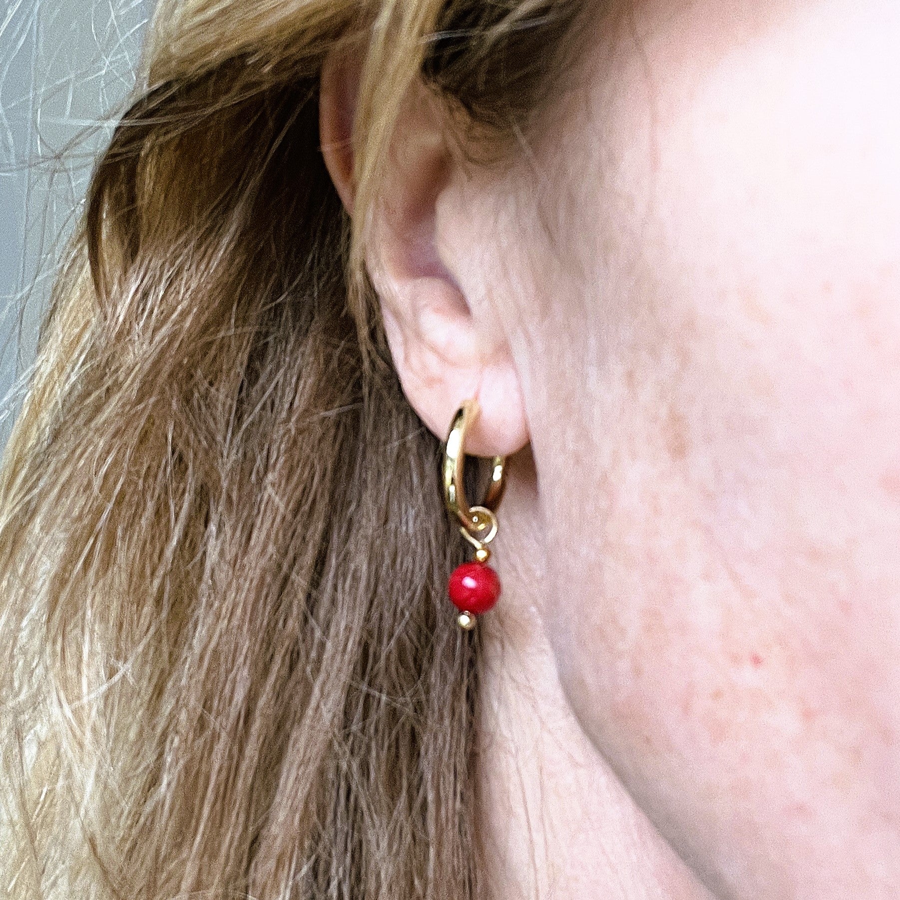 Oorbellen Heartbeat, koraal