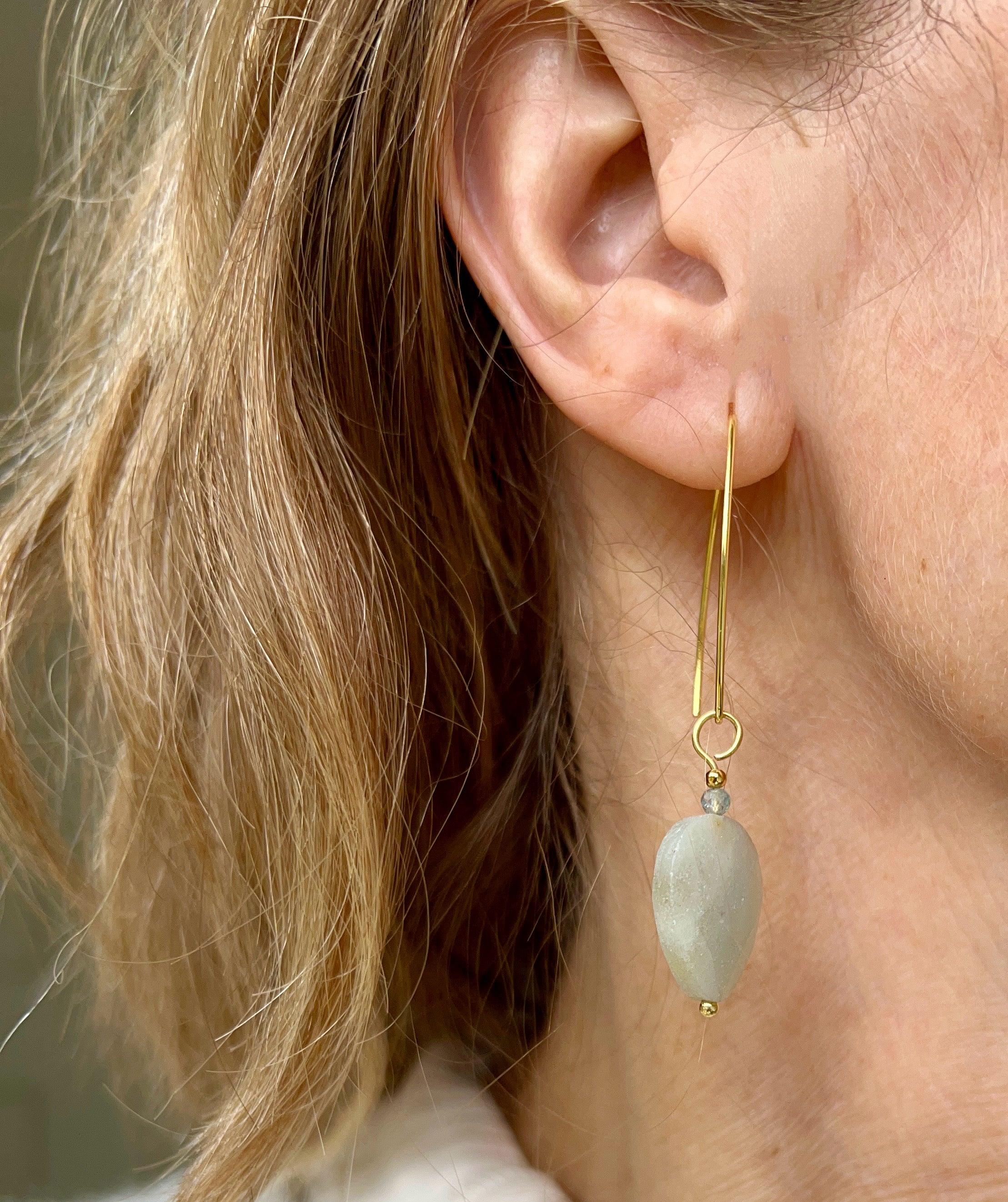 Oorbellen Early Morning, amazoniet, apatiet