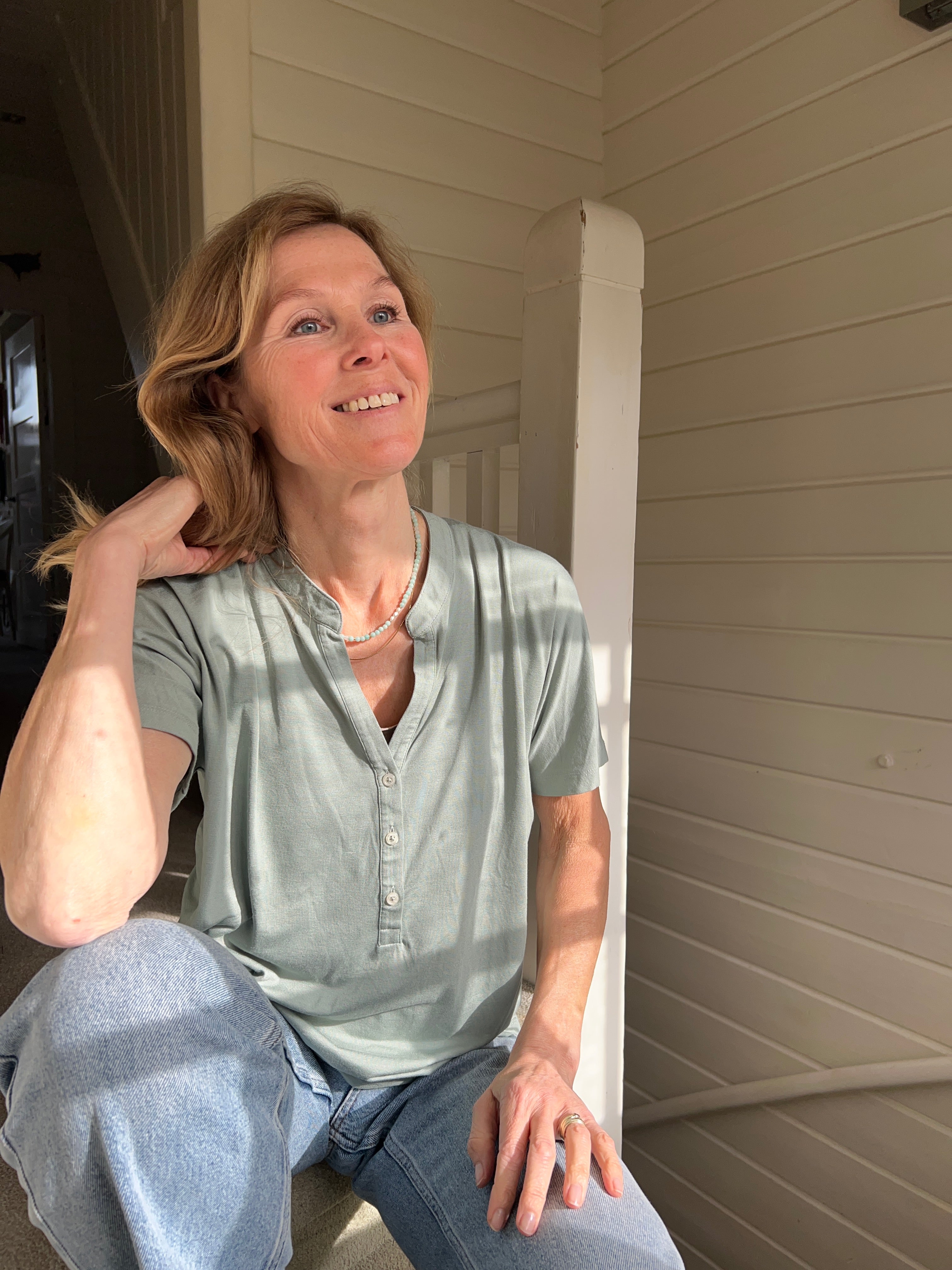 Ketting Together, amazoniet, parel