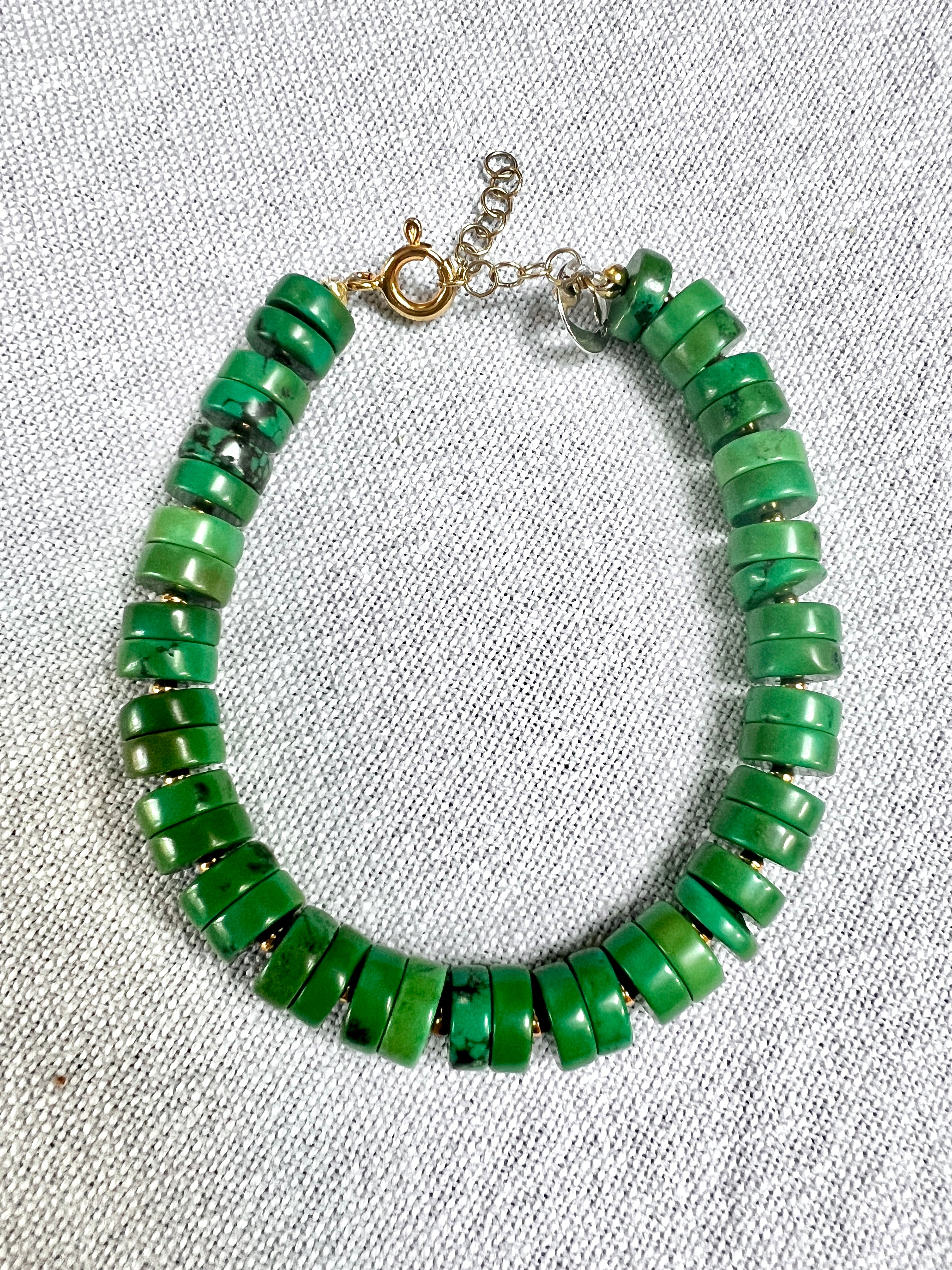 Armband Green Flowers, chrysocolla