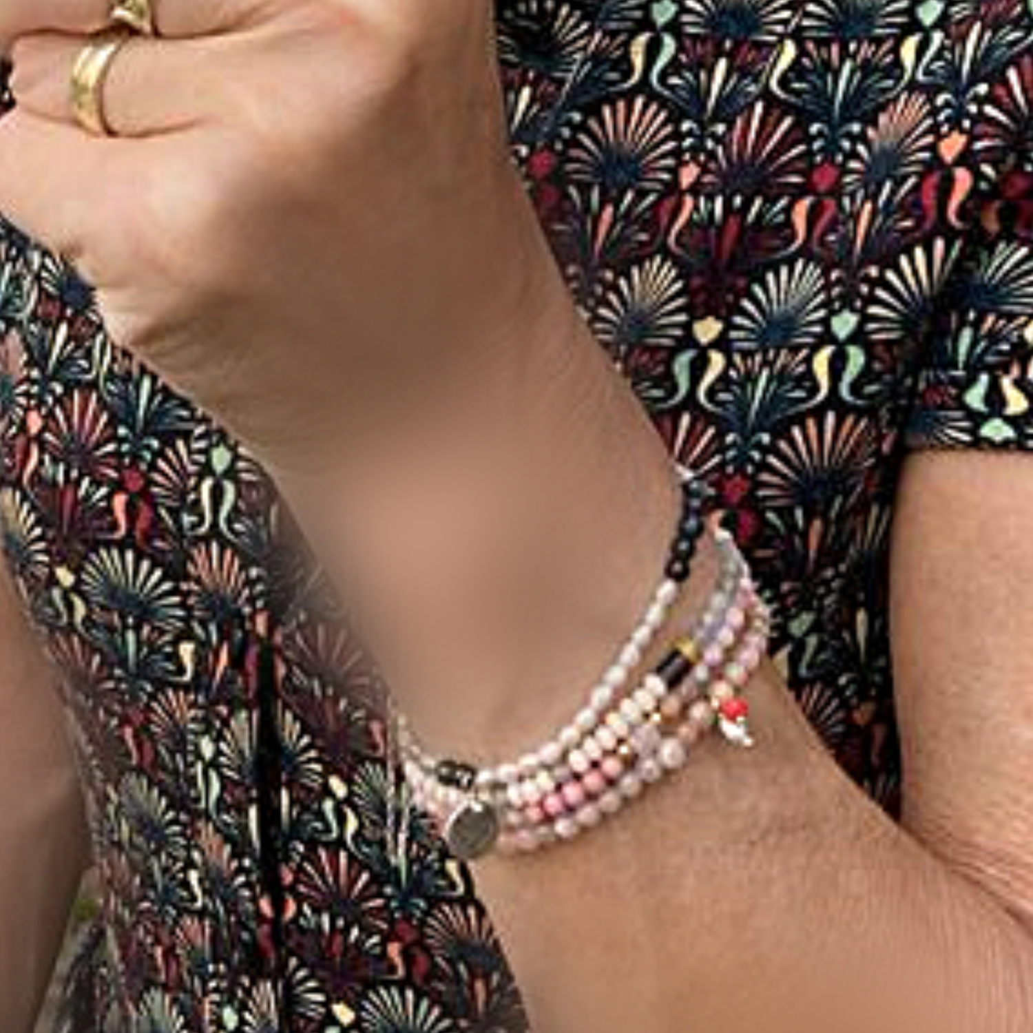 Armband Softly, opaal, rhodoniet, rozekwarts