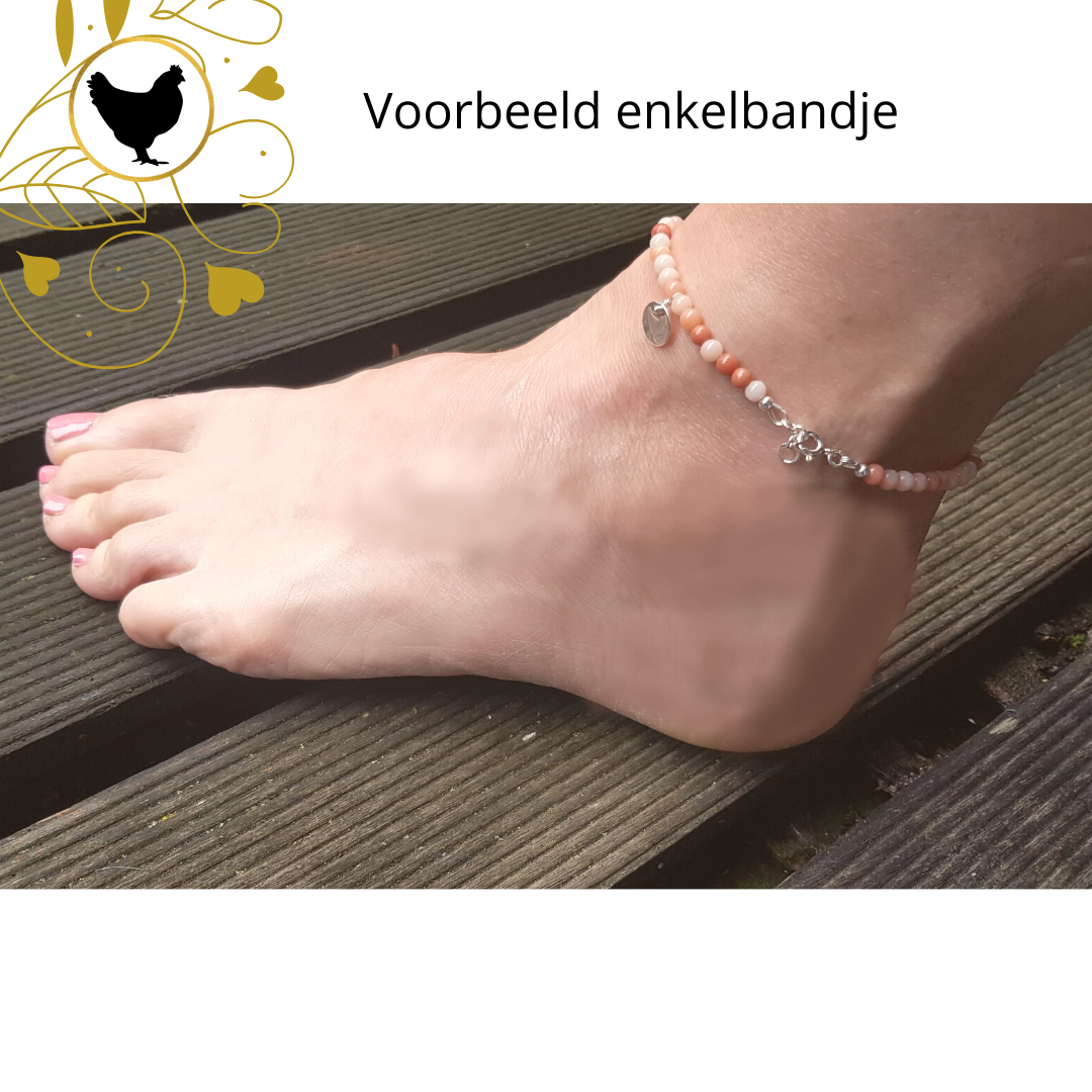 Enkelbandje Soft Energy, met opaal, koraal en parel