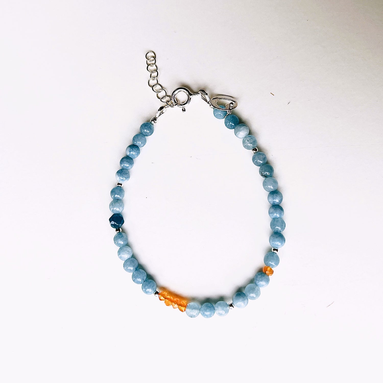 Armband Be Yourself, aqua chalcecoon, carneool