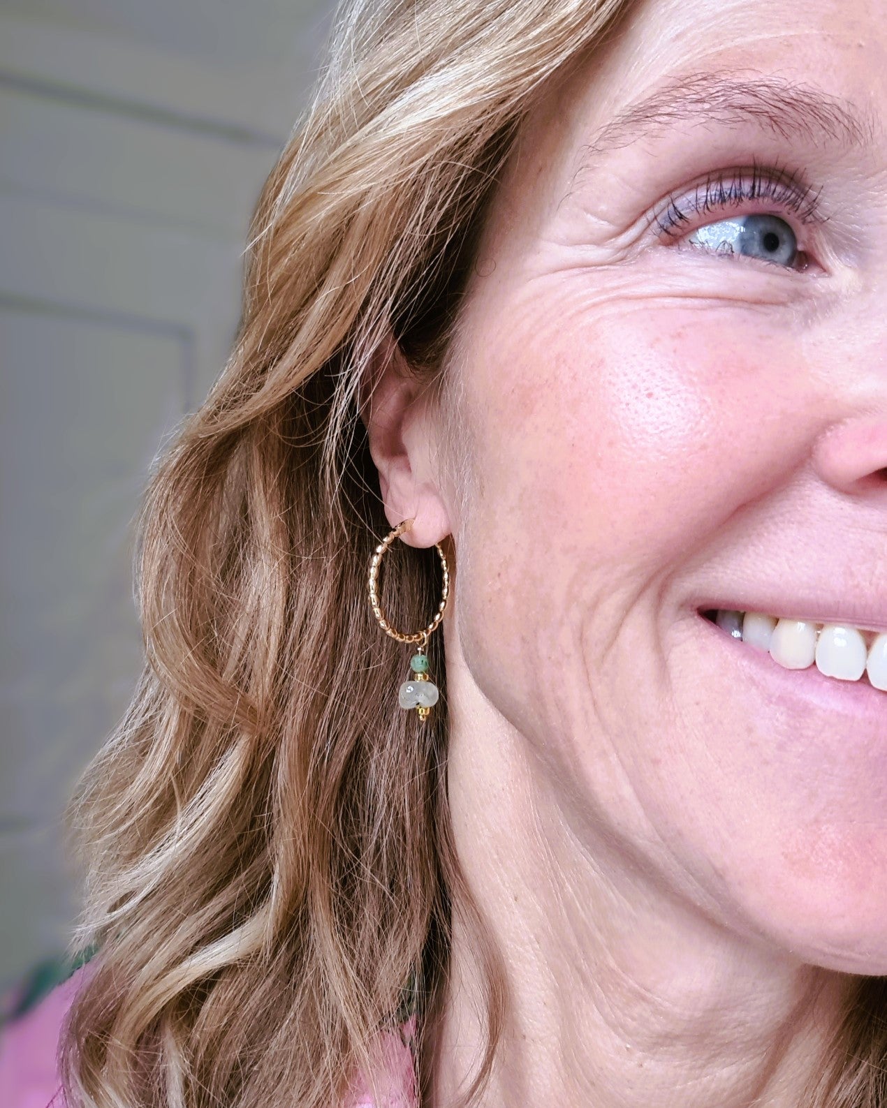 Oorbellen Green Flavours, prehniet, chrysocolla