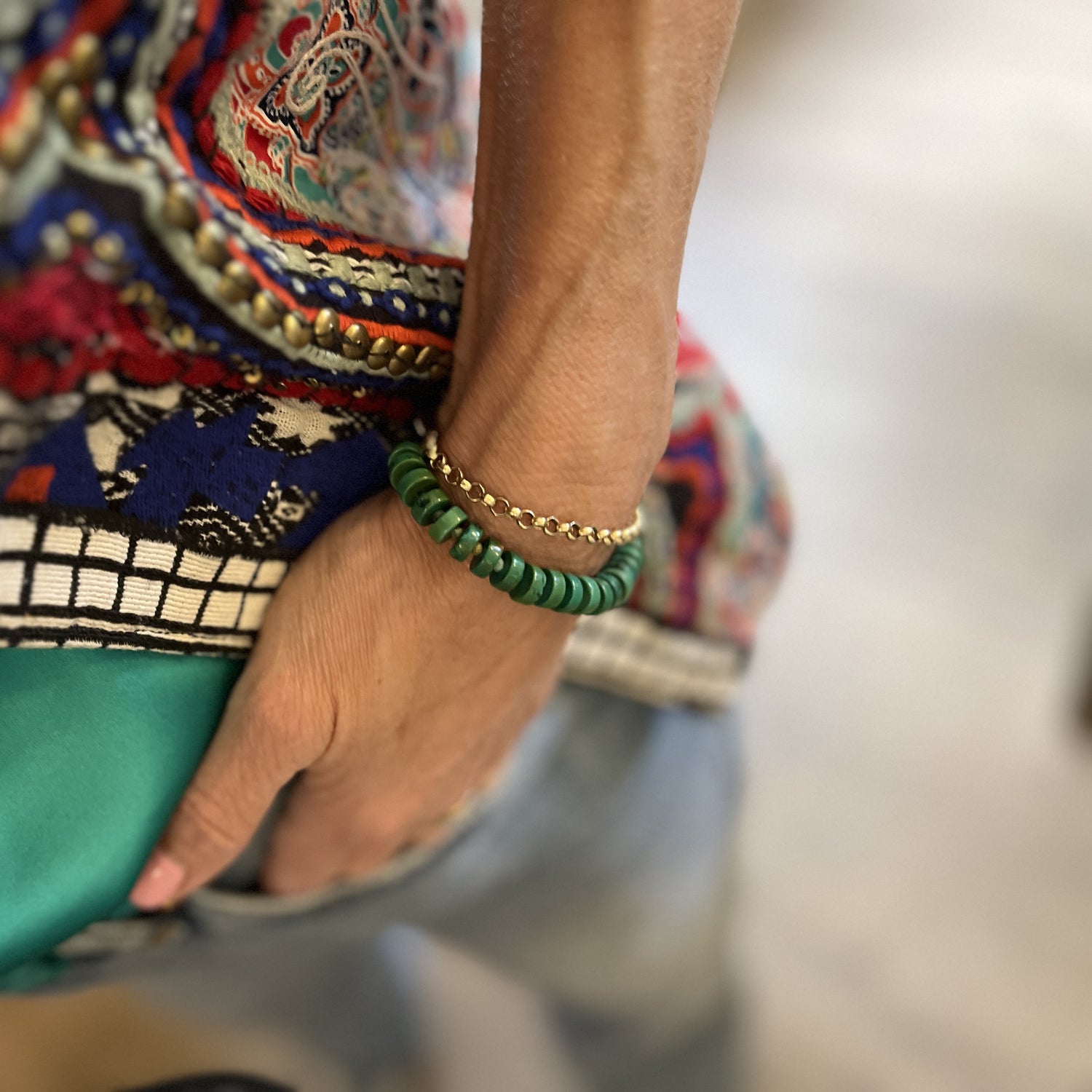 Armband Green Flowers, chrysocolla