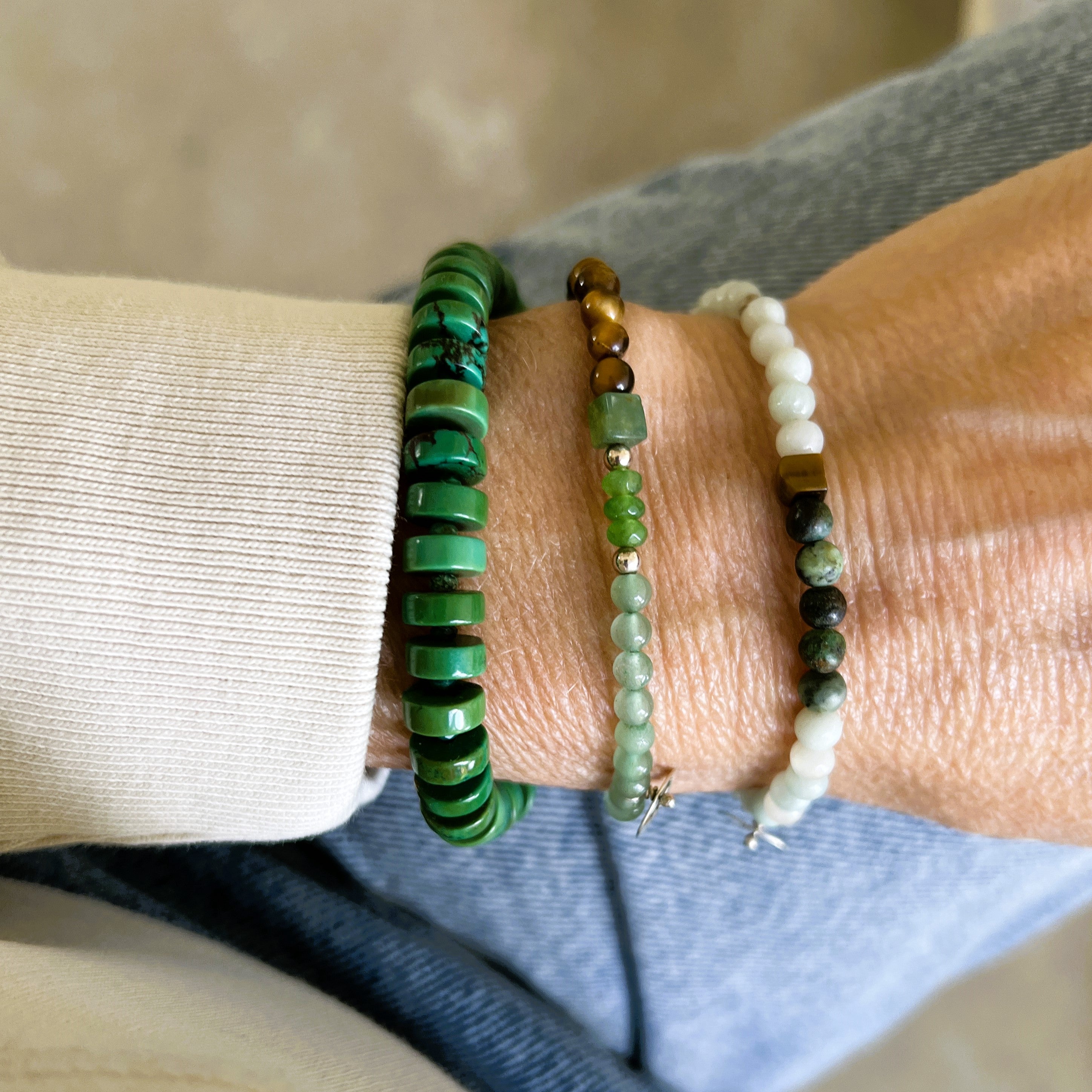 Armband Green Flowers, chrysocolla