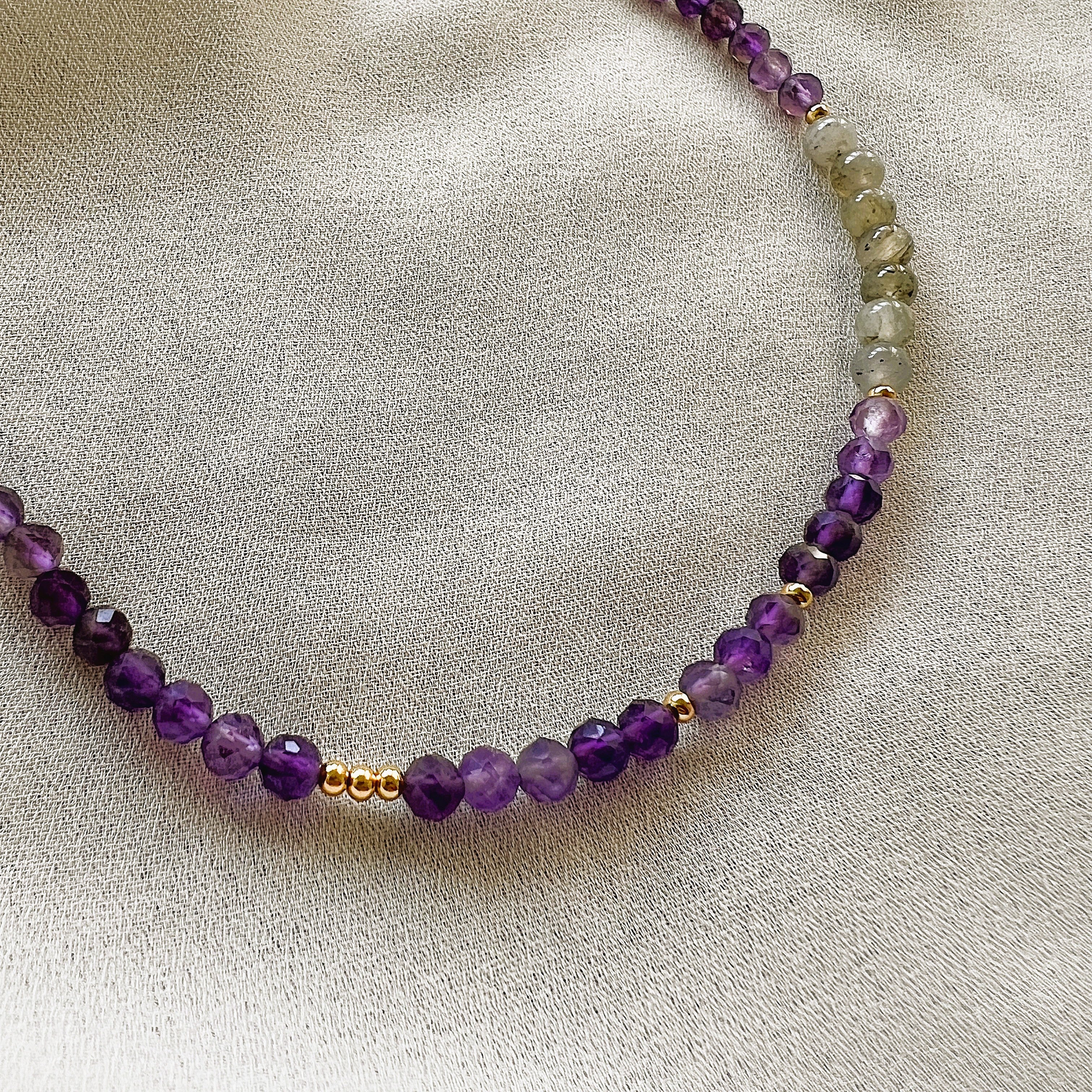 Ketting Purple Love, amethist, labradoriet