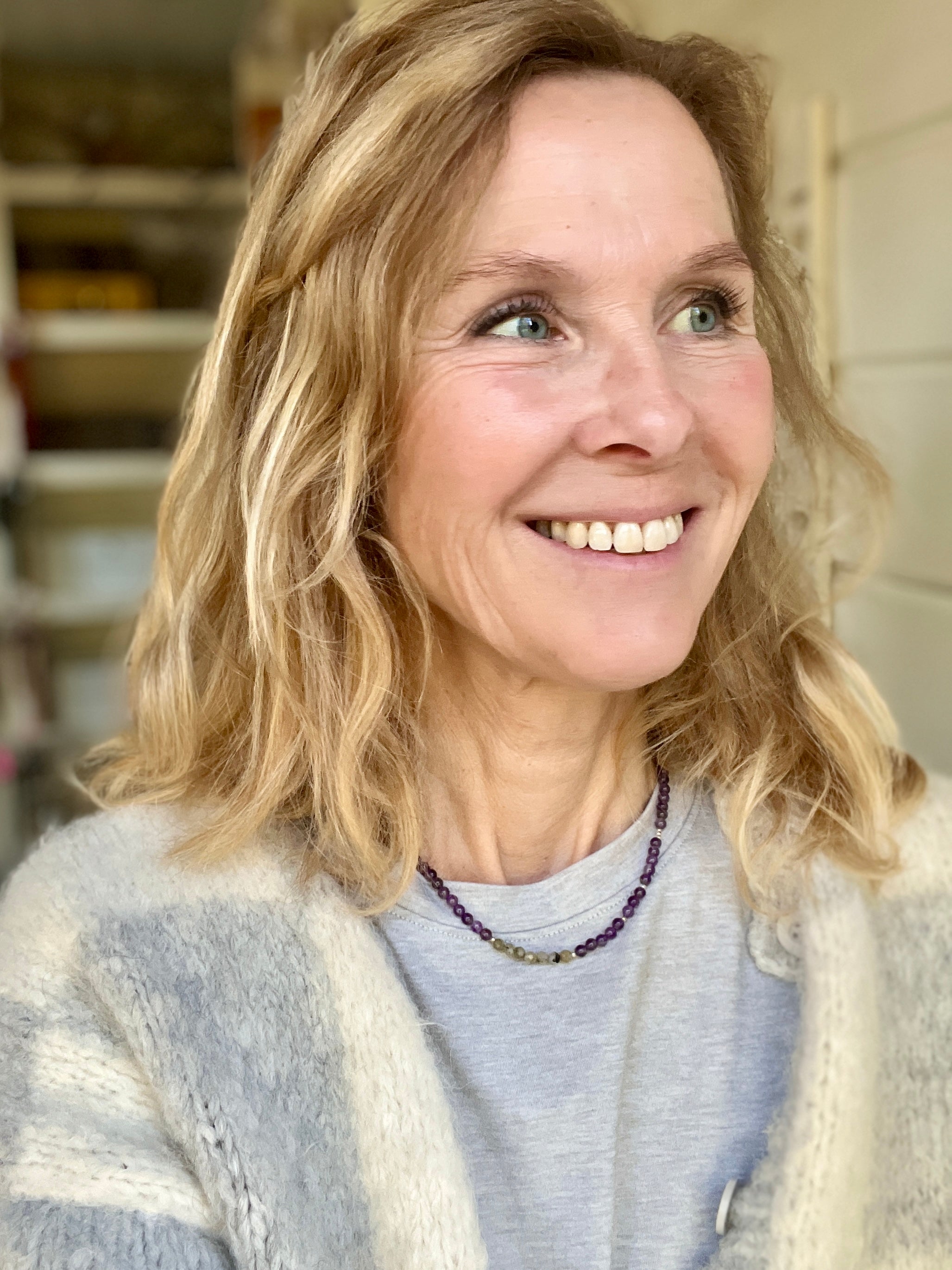 Ketting You&Me, amethist, labradoriet