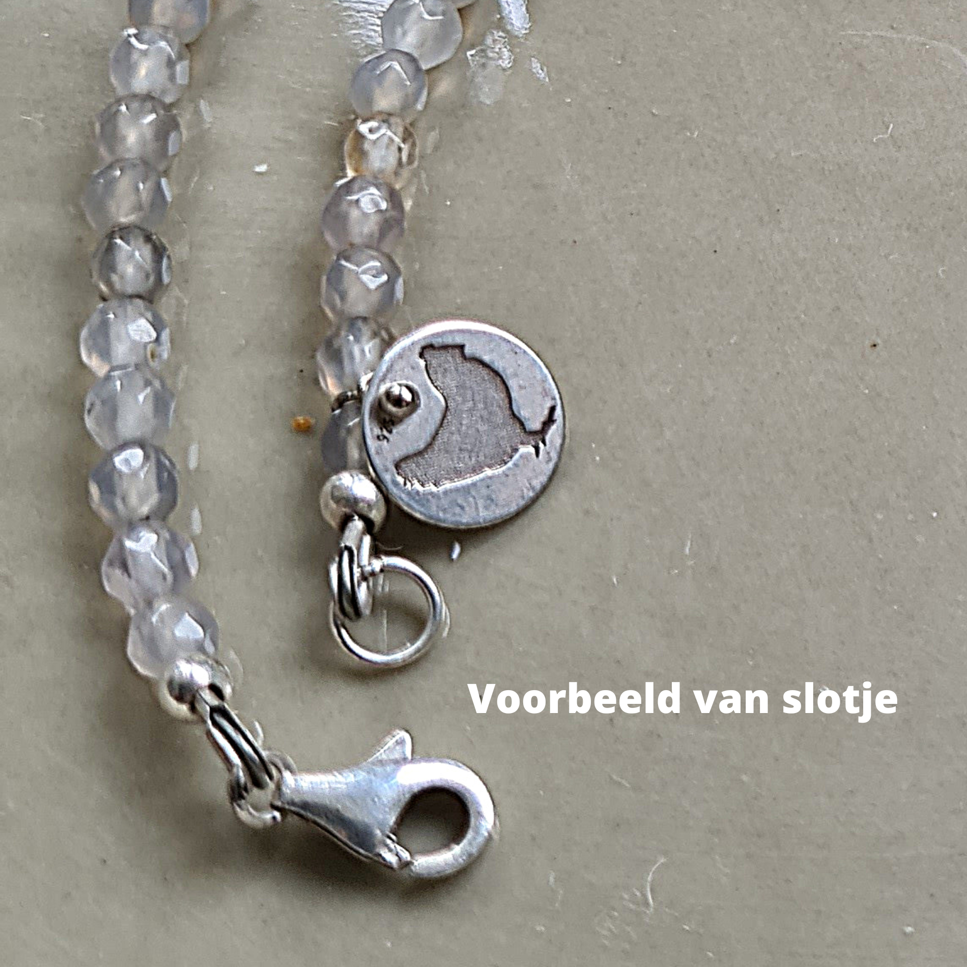 Ketting Black Dot, dalmatier jaspis, jade