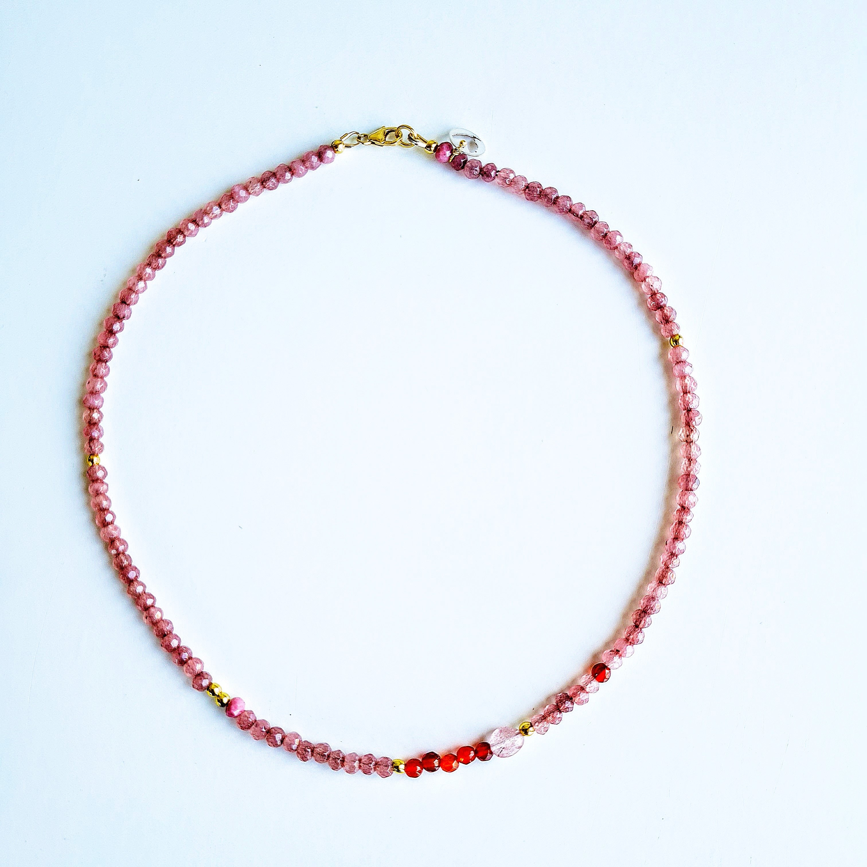 Ketting Sweet Dreams, agaat, carneool, aardbeienkwarts