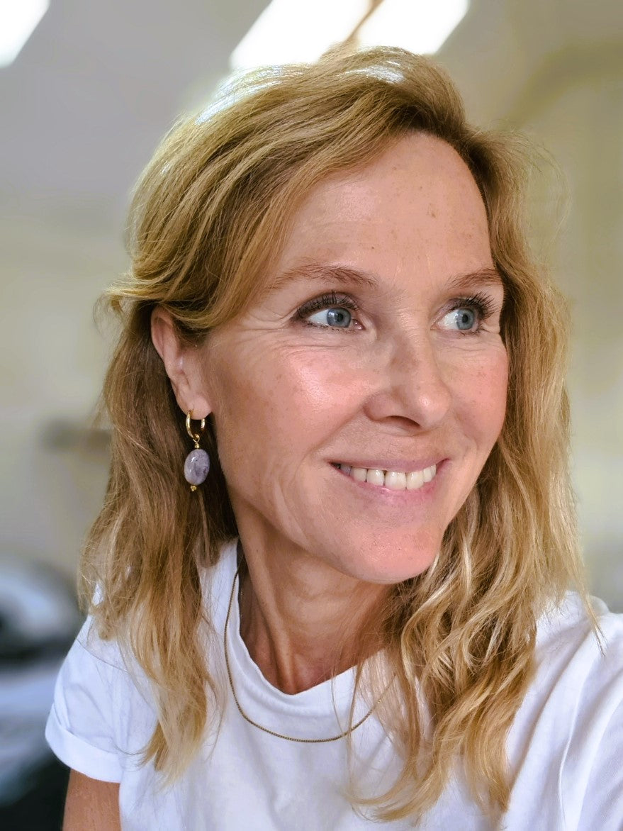 Oorbellen Lavande, lila India agaat